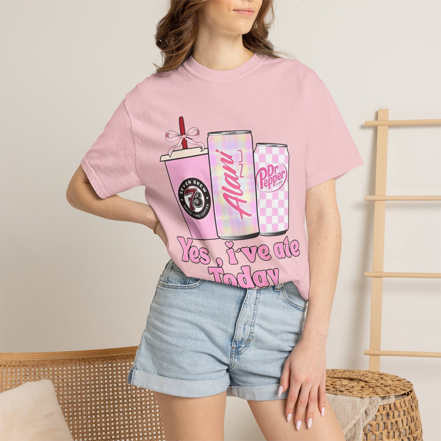 Yes, I've Ate Today T-shirt | Pink Drinks Illustration, Aloha Can, Dr Pepper