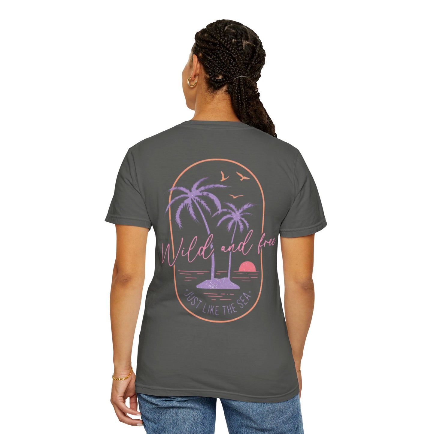 T-Shirt — 'Wild and Free' Sunset Palm Beach Tee
