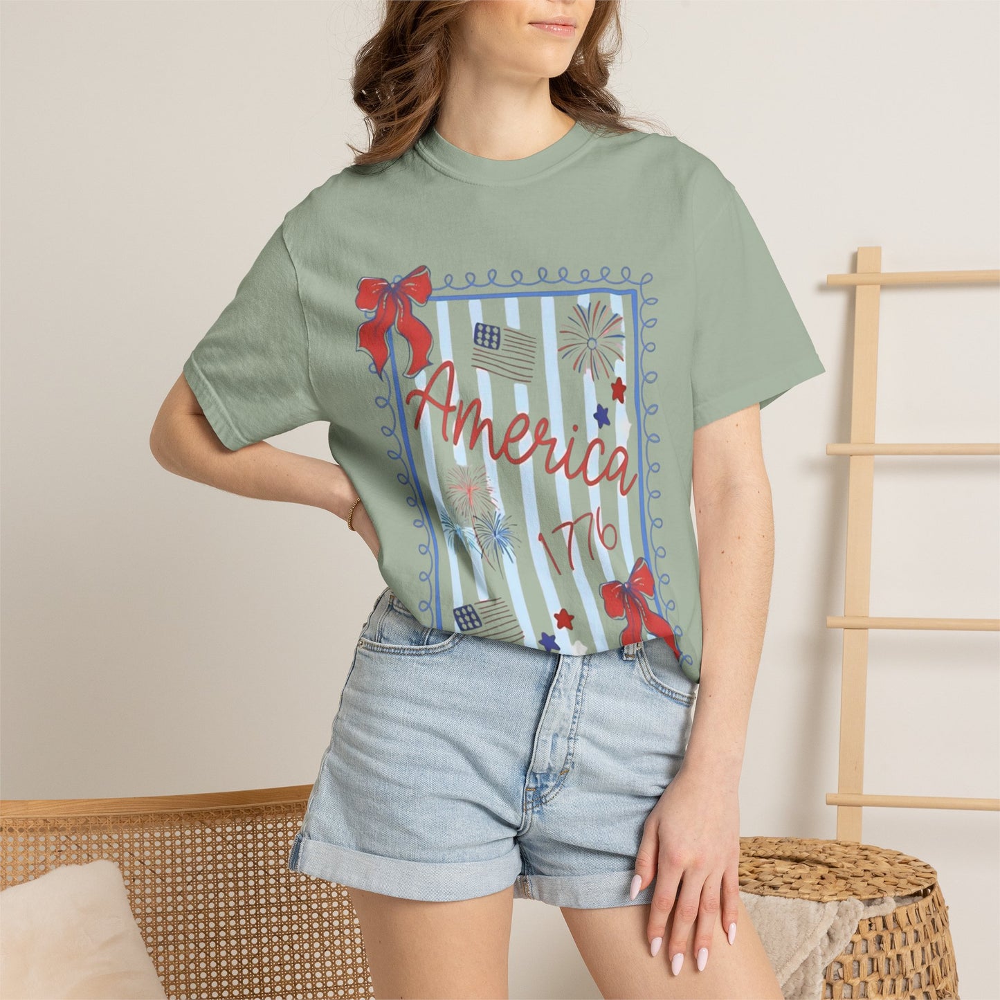 America 1776 Patriotic T-Shirt — Red White & Blue Fourth of July Tee