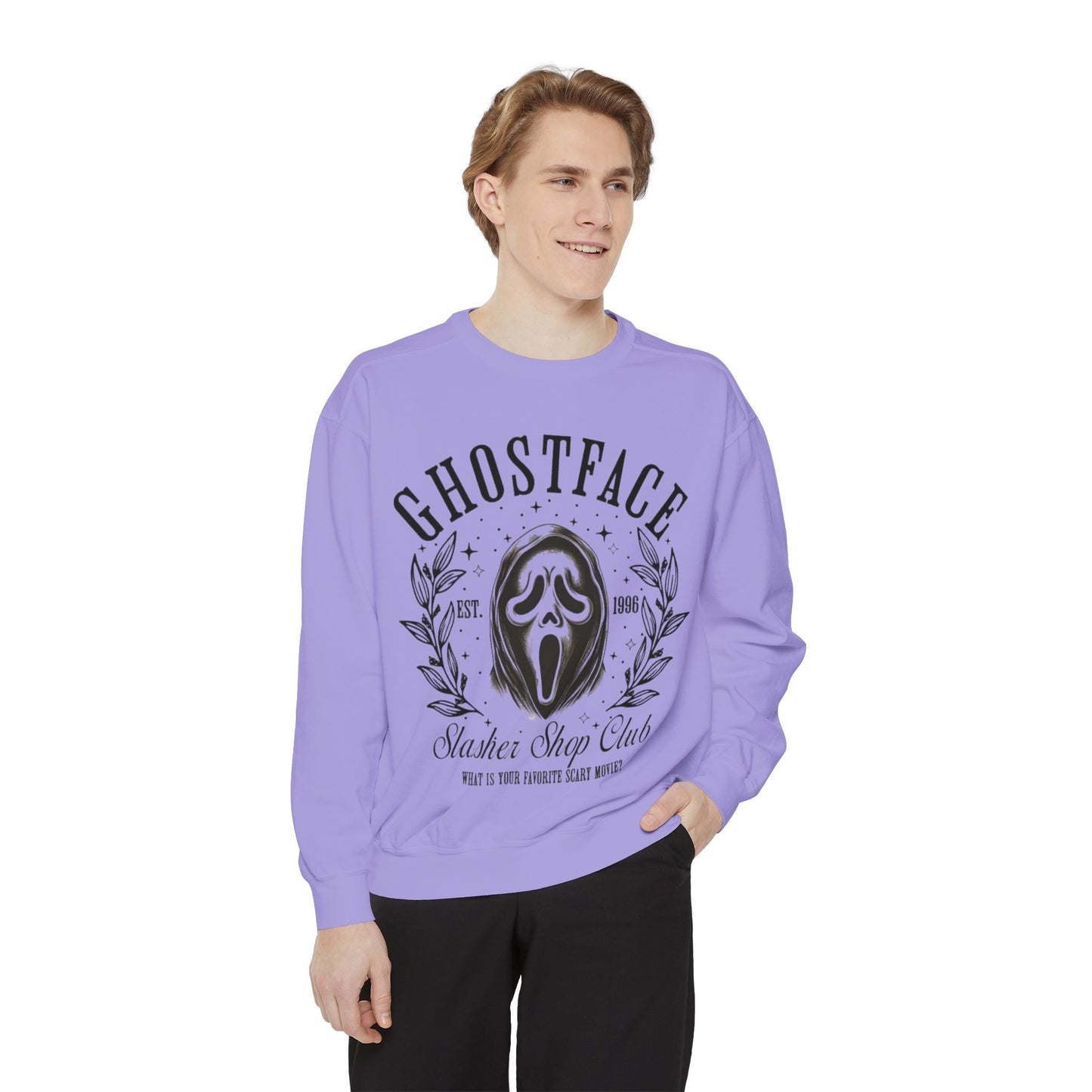 Ghostface Slasher Show Club Sweatshirt — Retro Horror Mask Crewneck
