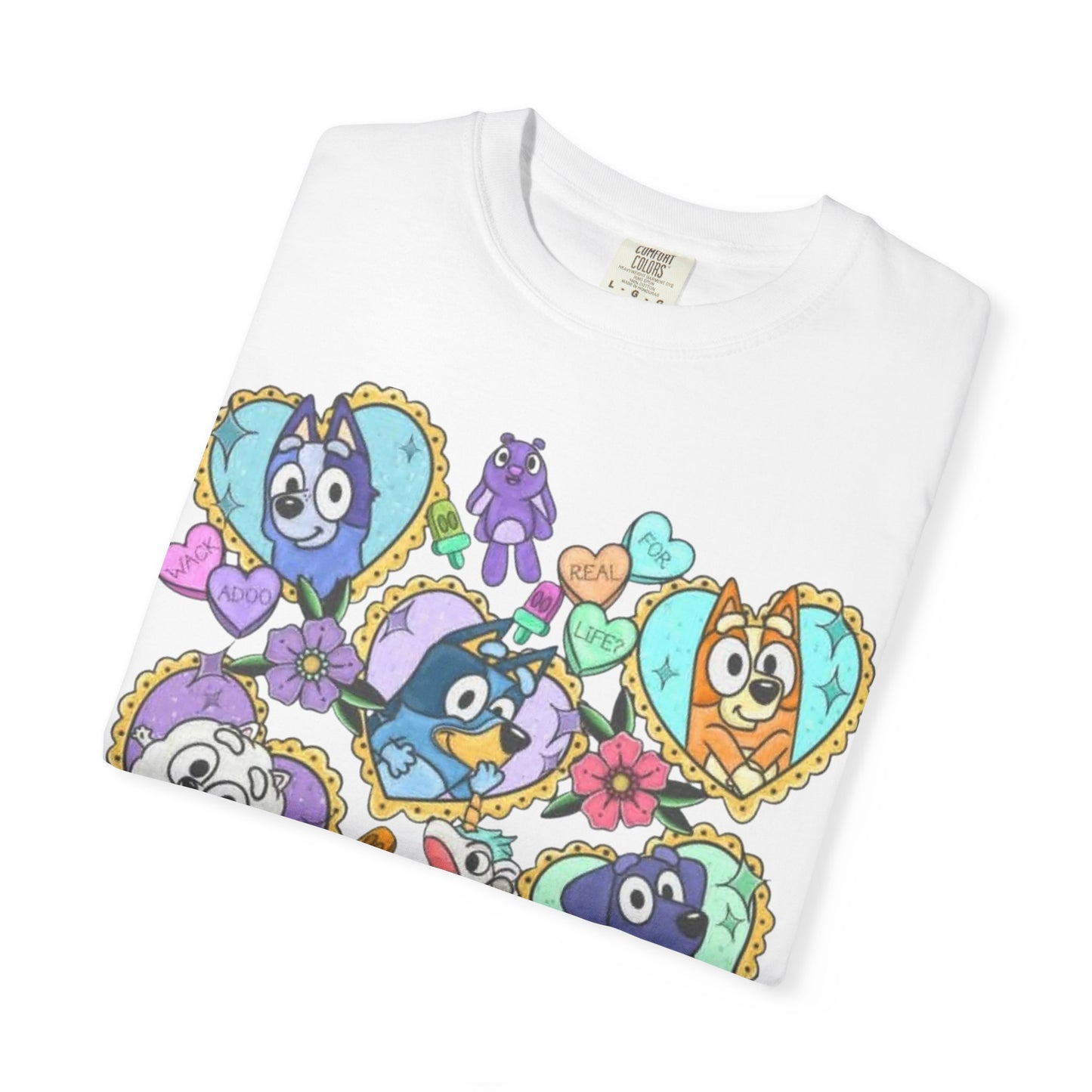 Cute Cartoon Birds Heart Collage T-Shirt | Colorful Avian Characters