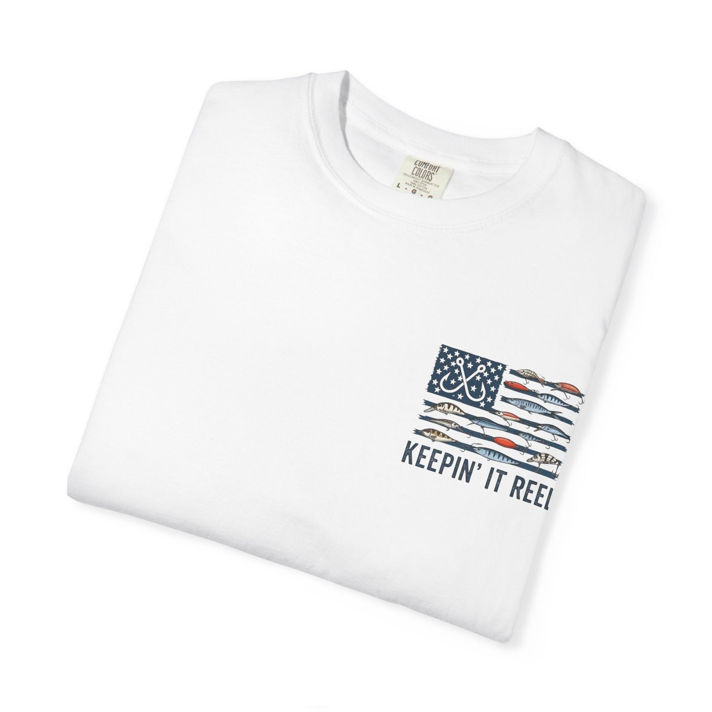 Fishing Flag T-Shirt — "Keepin' It Reel" Patriotic Angler Tee