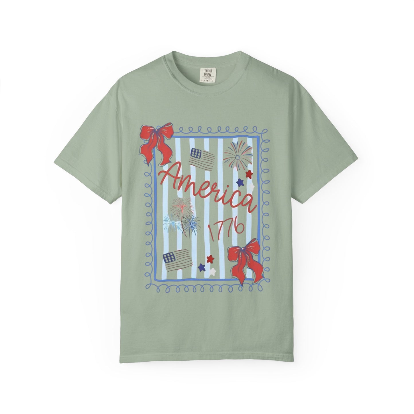 America 1776 Patriotic T-Shirt — Red White & Blue Fourth of July Tee