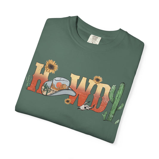Howdy Western T-Shirt — Southwestern Cactus & Sunflower Graphic Tee