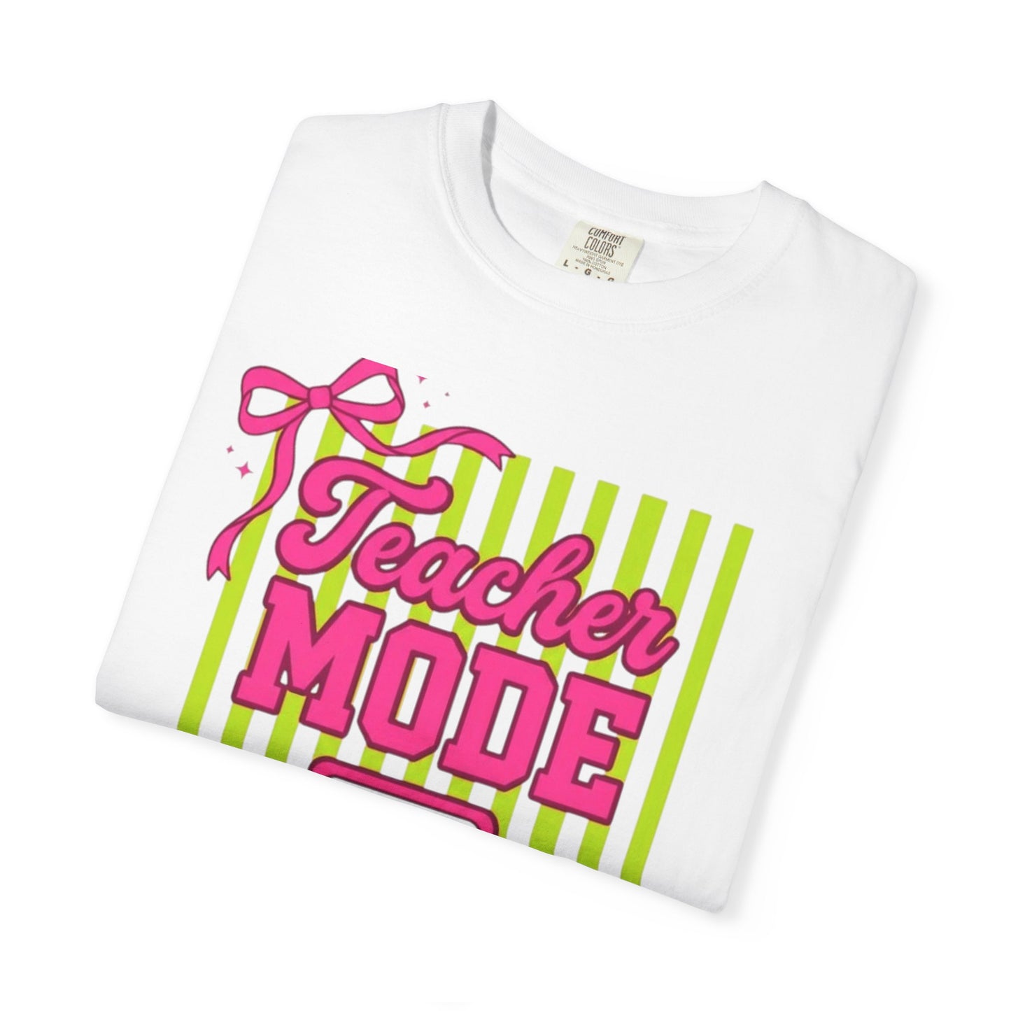 Teacher Mode T-Shirt — Cute Pink Ribbon "Teacher Mode" Graphic Tee