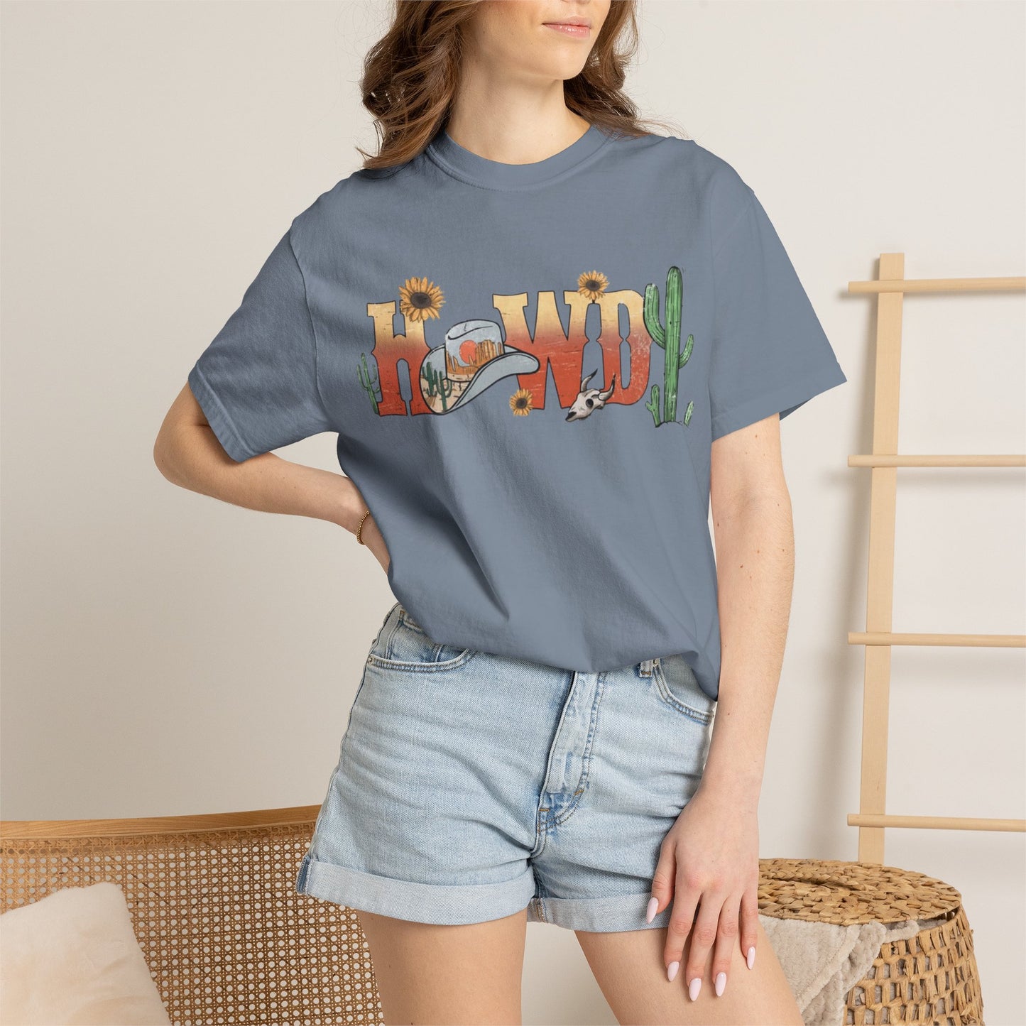 Howdy Western T-Shirt — Southwestern Cactus & Sunflower Graphic Tee