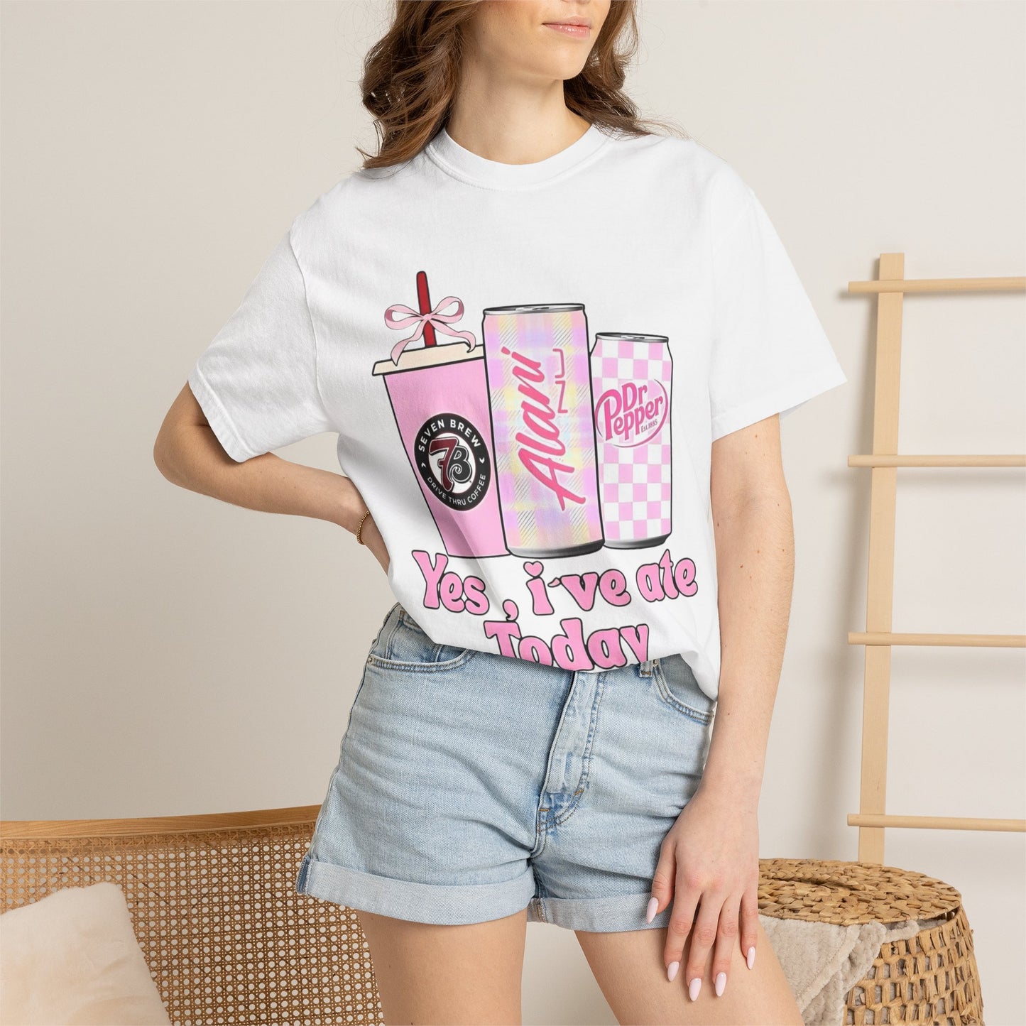 Yes, I've Ate Today T-shirt | Pink Drinks Illustration, Aloha Can, Dr Pepper