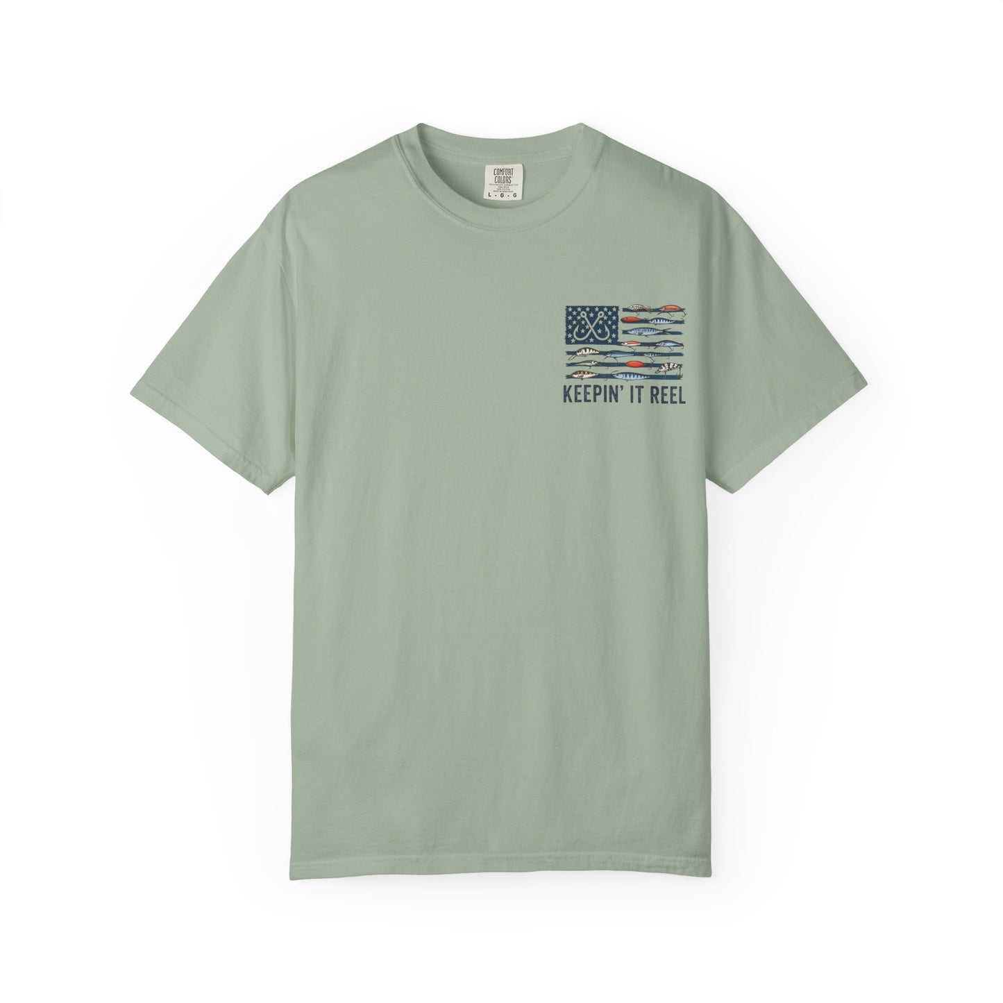 Fishing Flag T-Shirt — "Keepin' It Reel" Patriotic Angler Tee