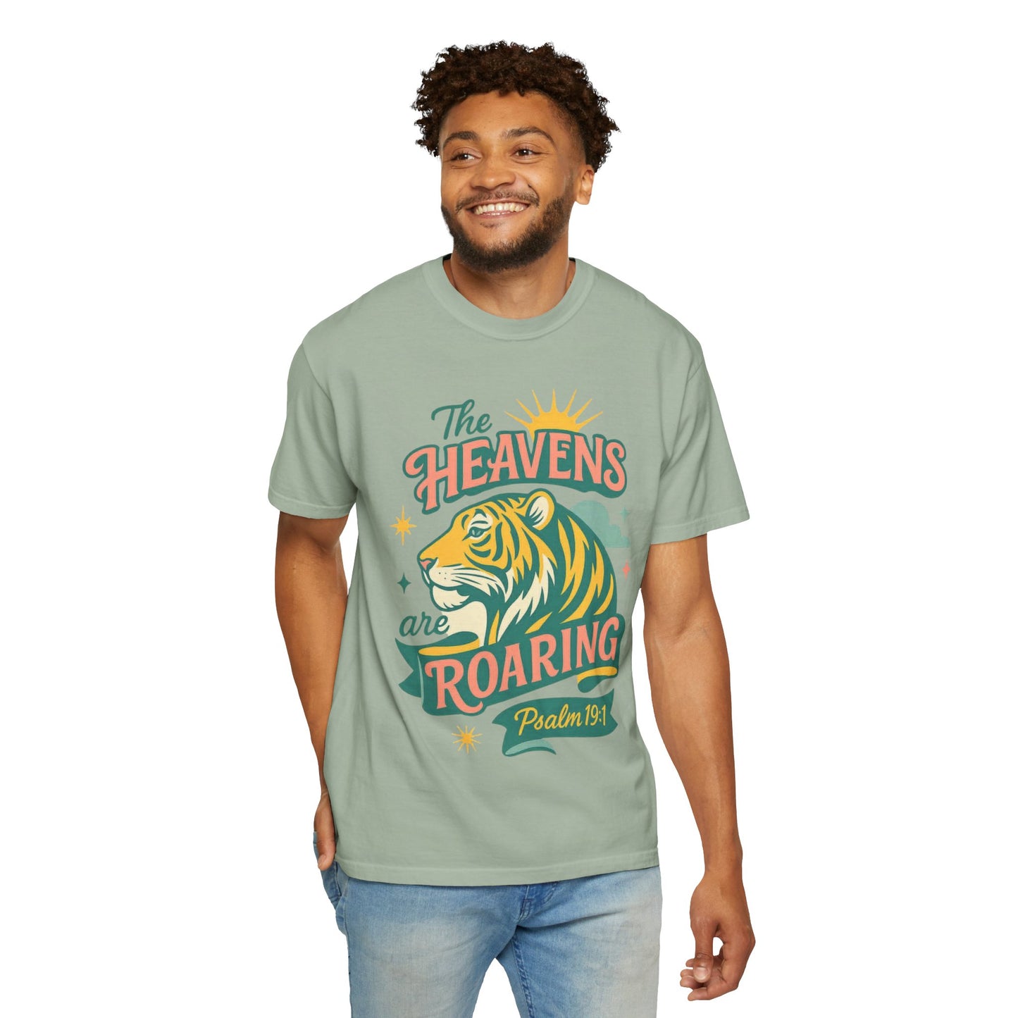 The Heavens Are Roaring Psalm 19:1 Tiger T-Shirt