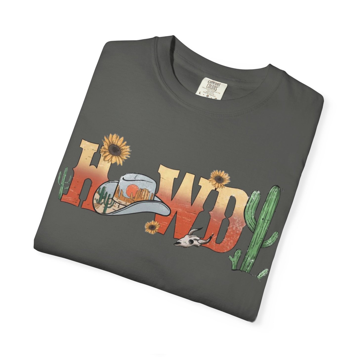 Howdy Western T-Shirt — Southwestern Cactus & Sunflower Graphic Tee