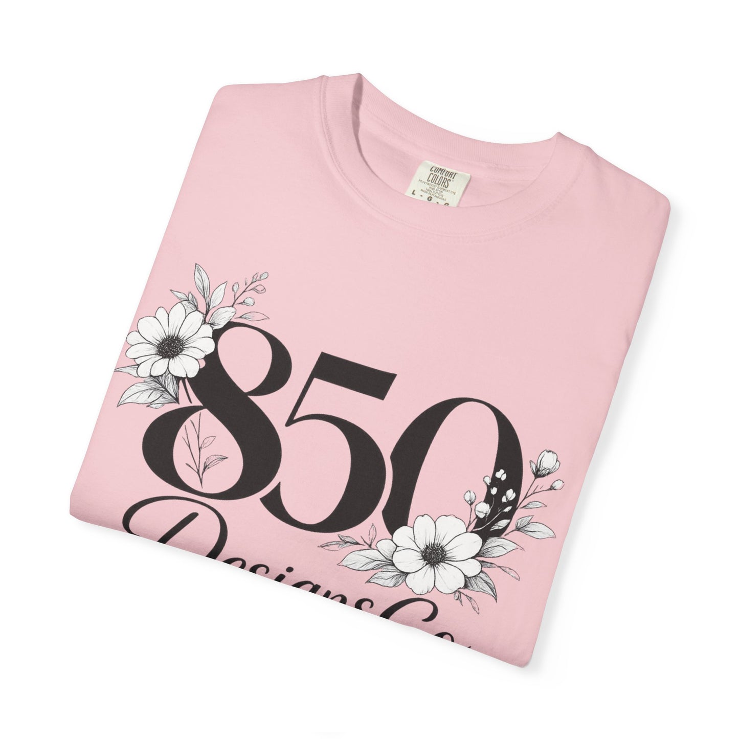 850 Designs Co Floral Logo T-shirt | Script Number Graphic