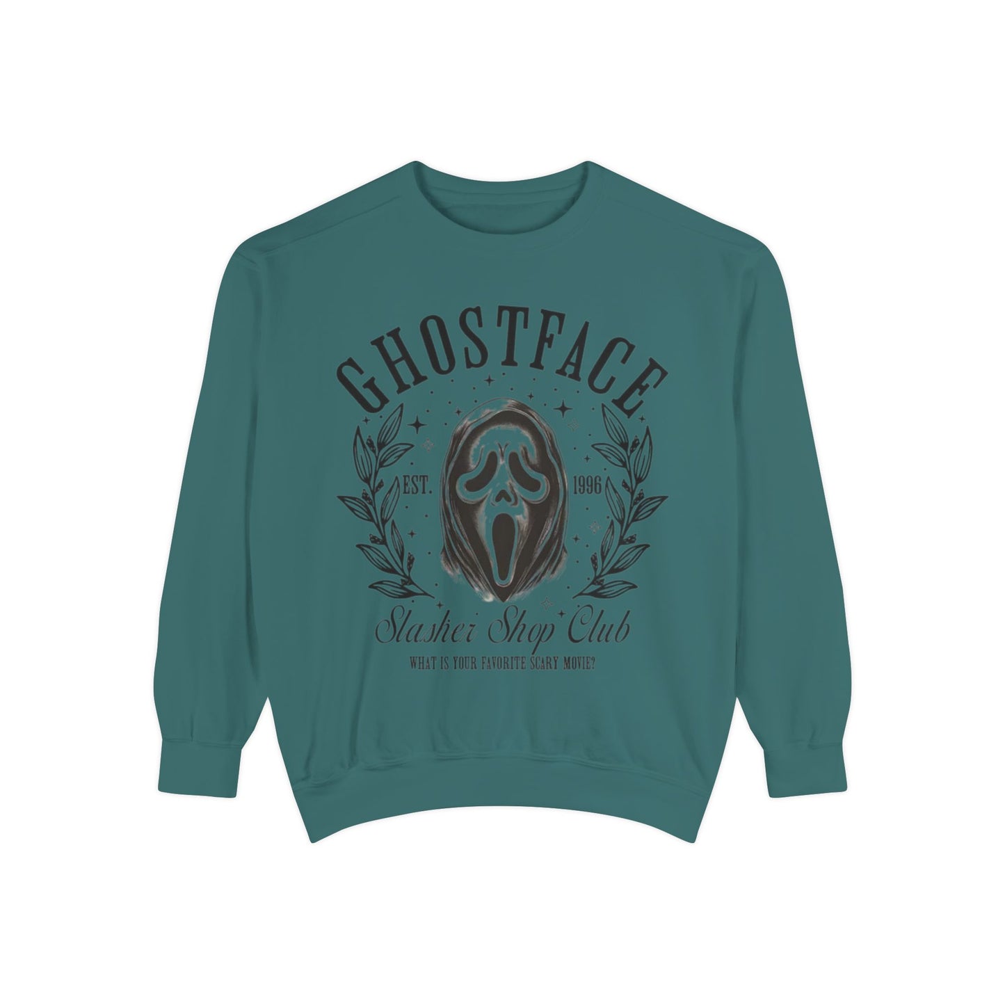 Ghostface Slasher Show Club Sweatshirt — Retro Horror Mask Crewneck