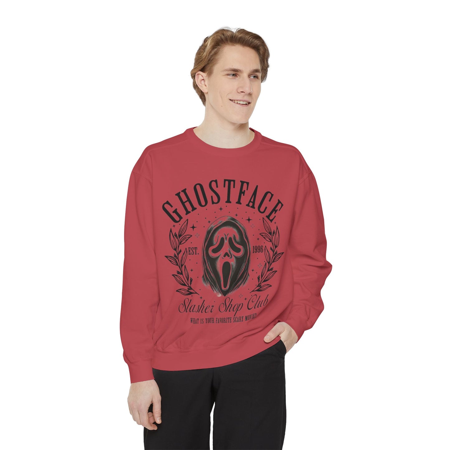 Ghostface Slasher Show Club Sweatshirt — Retro Horror Mask Crewneck