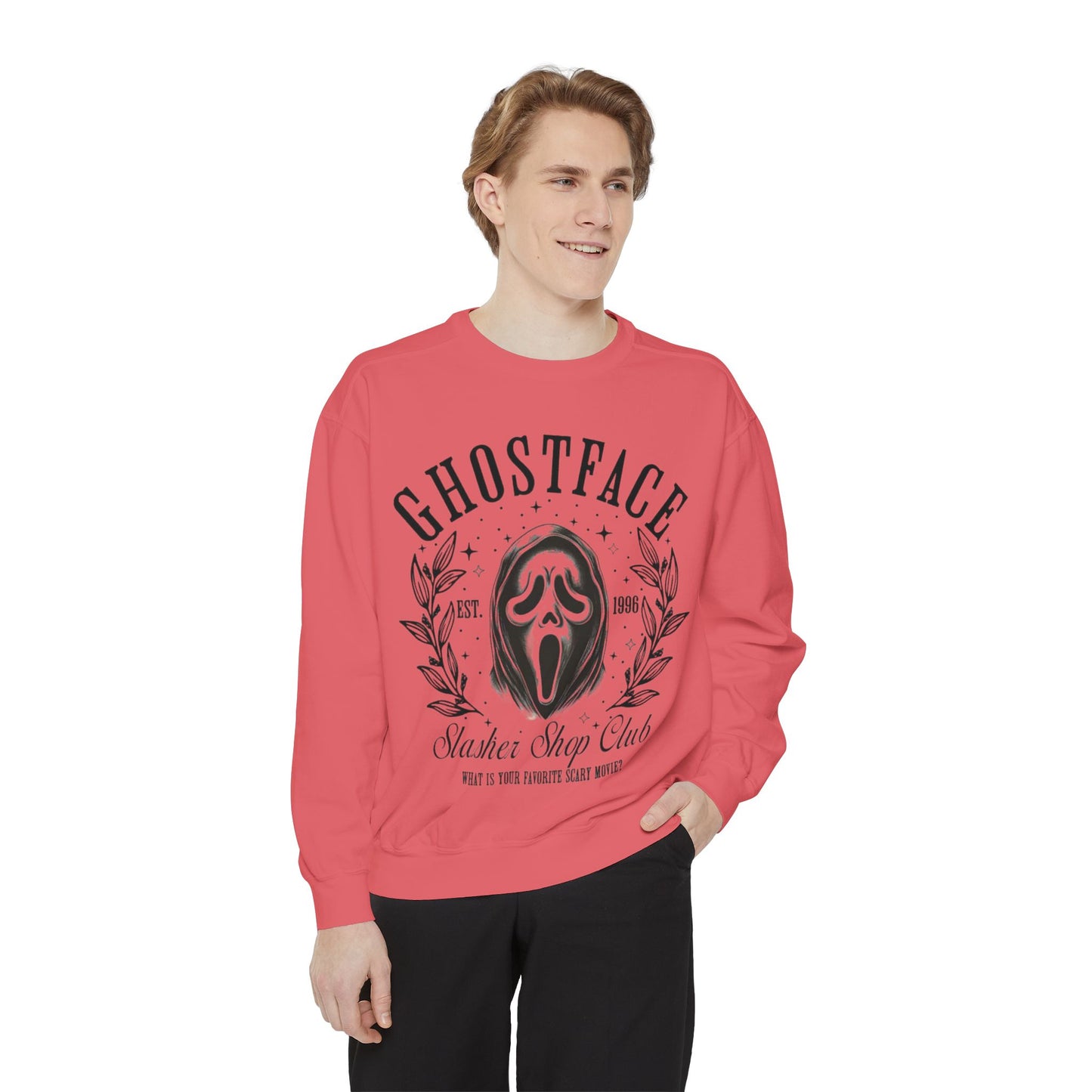 Ghostface Slasher Show Club Sweatshirt — Retro Horror Mask Crewneck