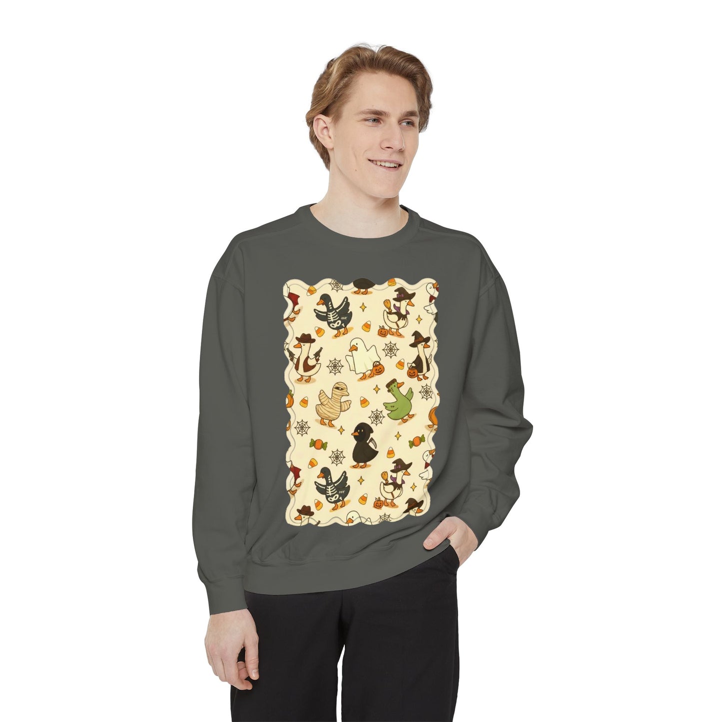 Autumn Witch Cat Pattern Sweatshirt