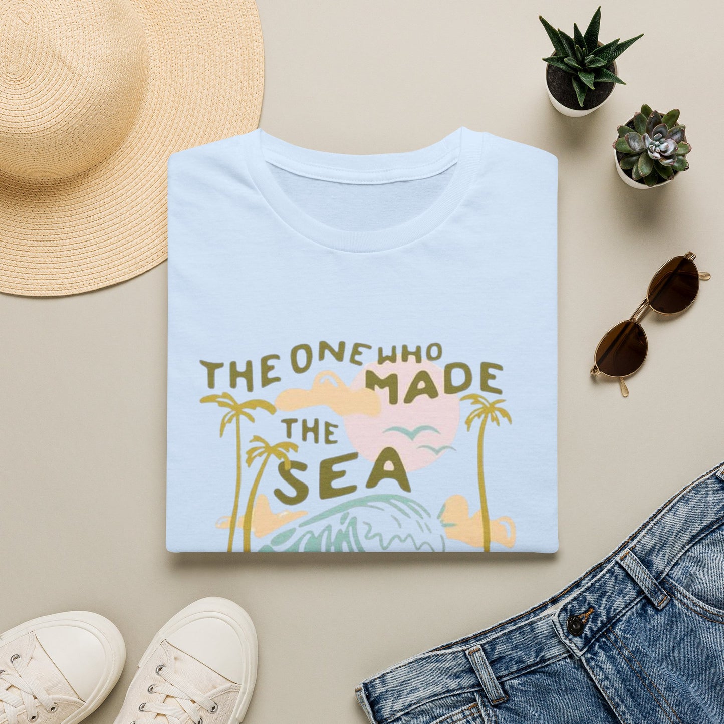 The One Who Made the Sea T-Shirt — Inspirational Beach Faith Graphic Tee