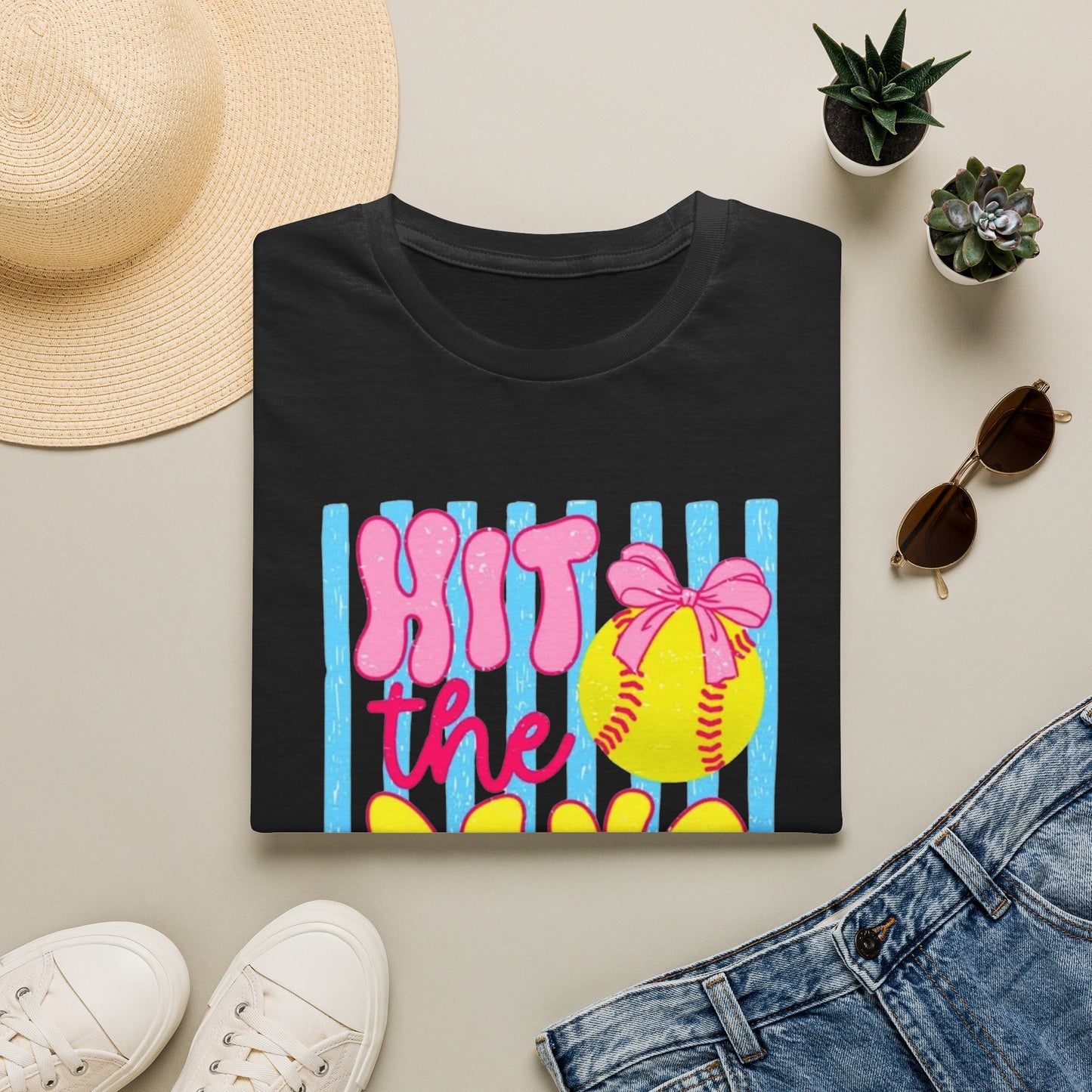 T-Shirt — "Hit the Dang Ball" Cute Softball Tee