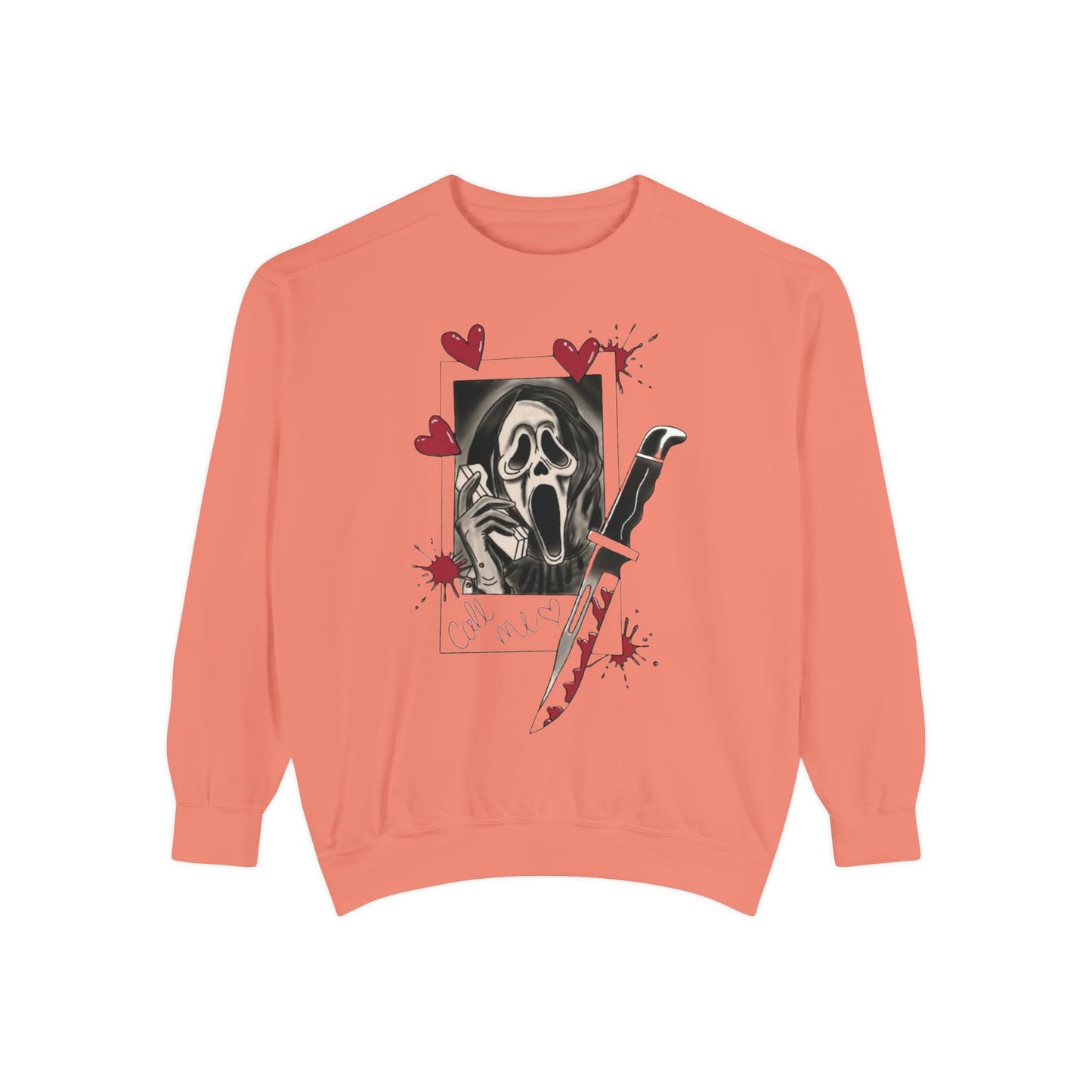 Scream Mask Knife Sweatshirt — Horror Graphic Pullover