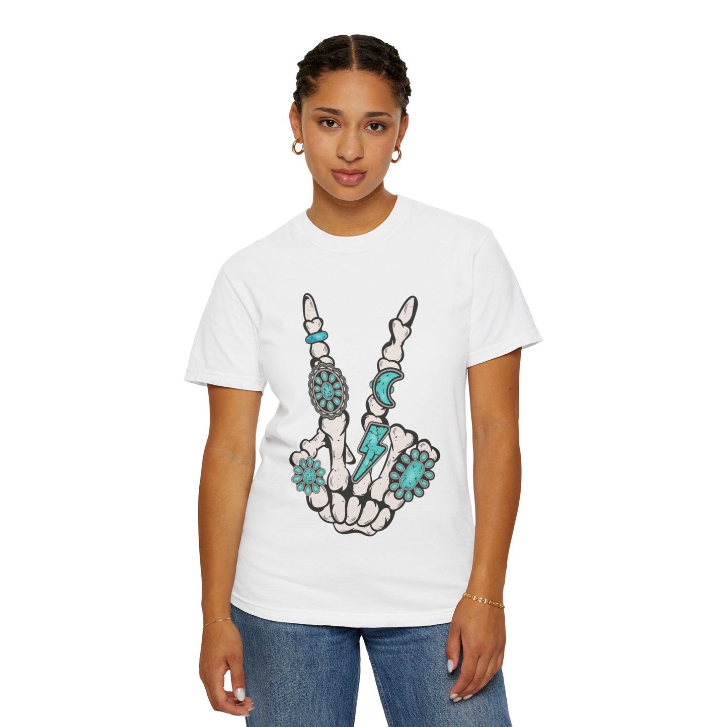 Skeleton Hand Rock 'n' Flower T-Shirt
