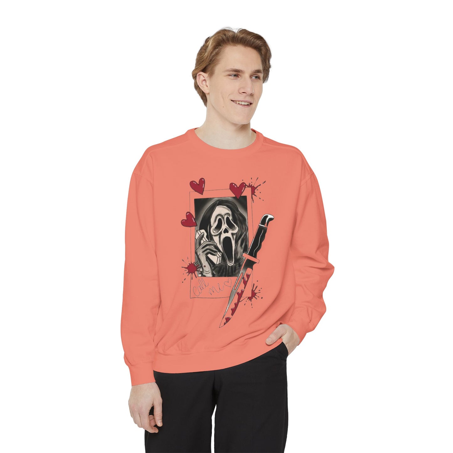 Scream Mask Knife Sweatshirt — Horror Graphic Pullover
