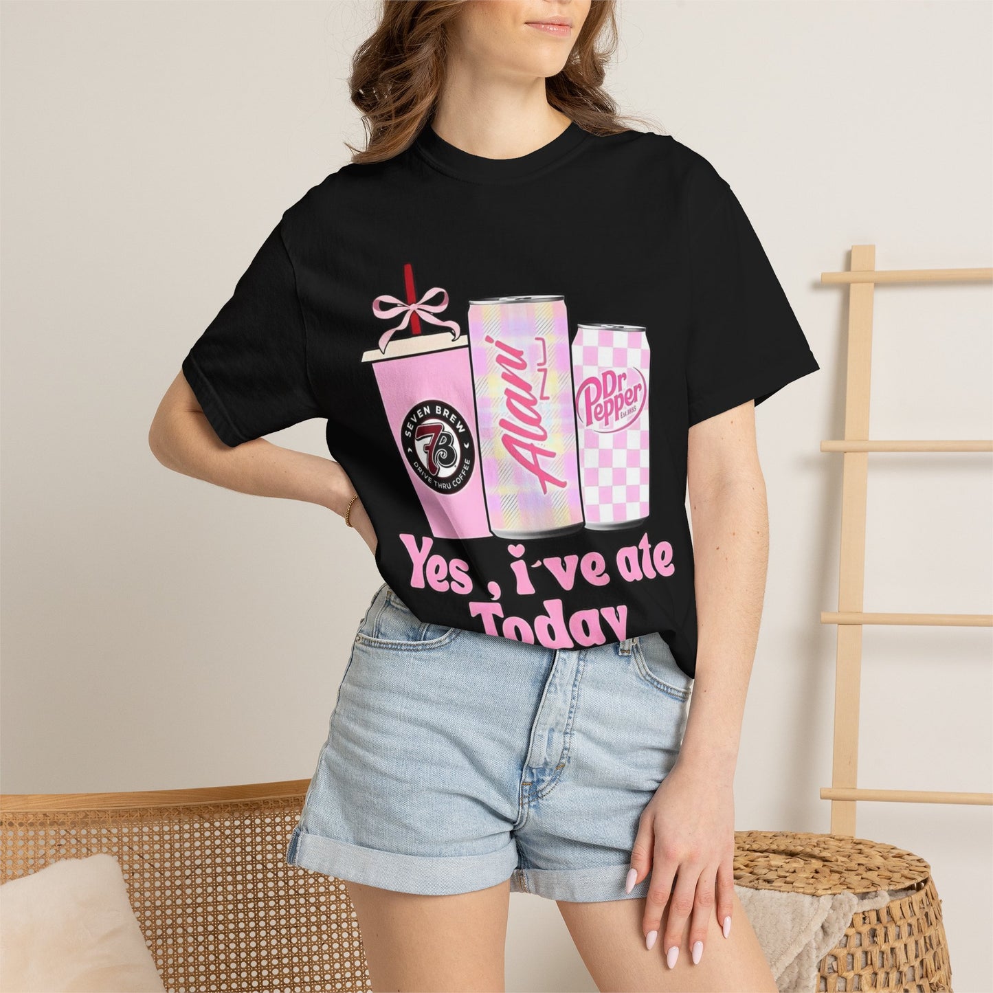 Yes, I've Ate Today T-shirt | Pink Drinks Illustration, Aloha Can, Dr Pepper