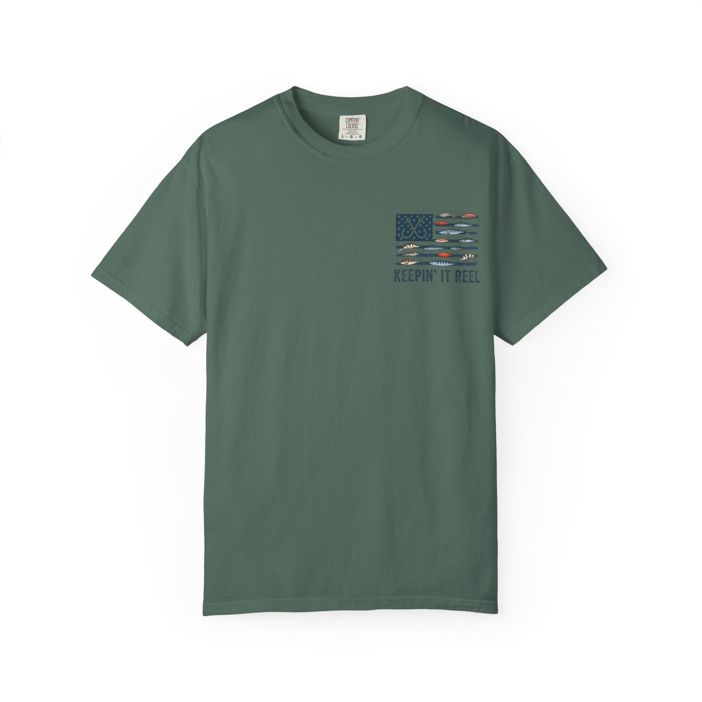 Fishing Flag T-Shirt — "Keepin' It Reel" Patriotic Angler Tee