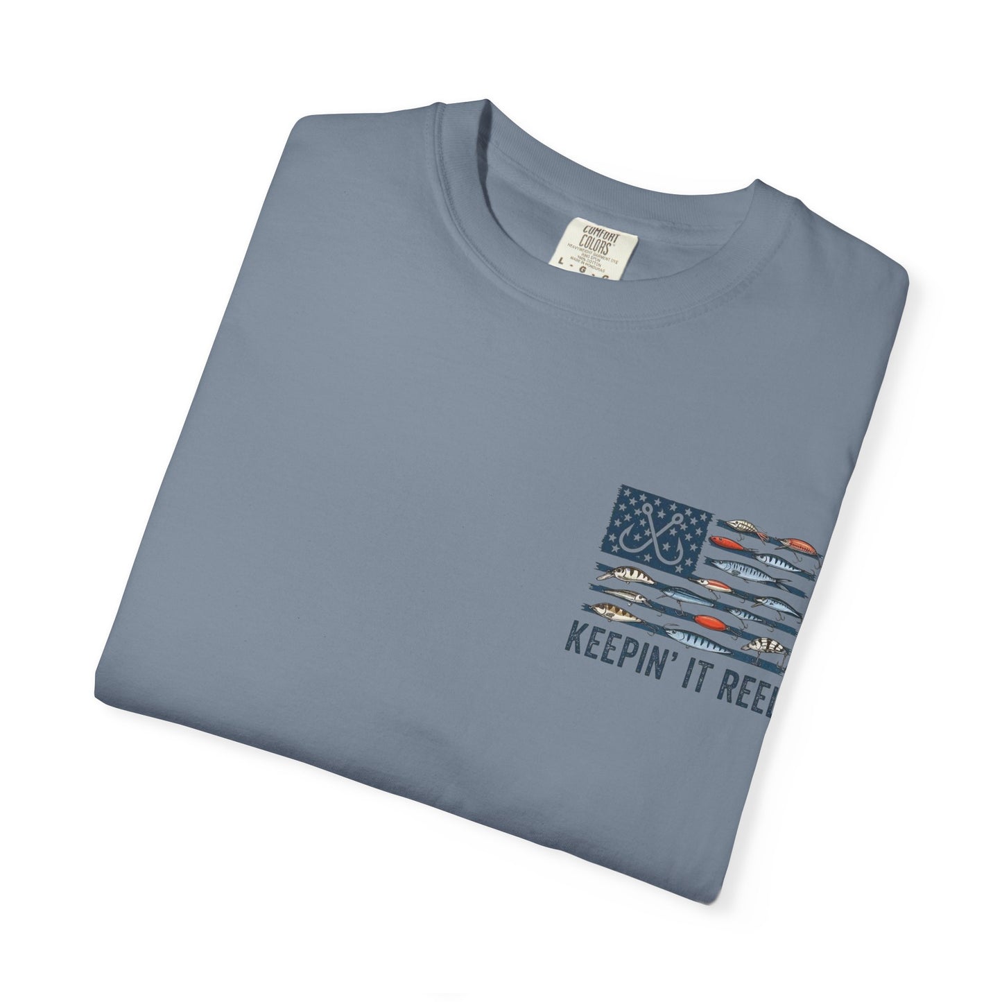 Fishing Flag T-Shirt — "Keepin' It Reel" Patriotic Angler Tee
