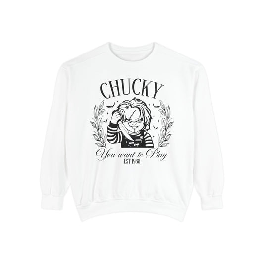 Chucky "You Want to Play" Graphic Sweatshirt