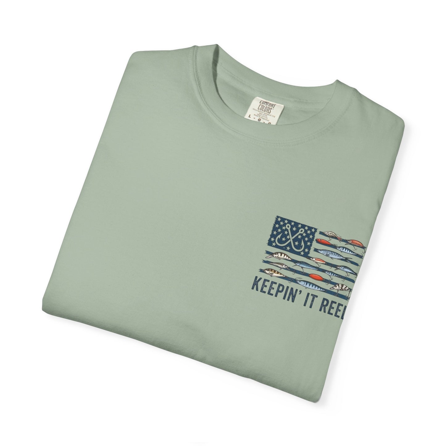 Fishing Flag T-Shirt — "Keepin' It Reel" Patriotic Angler Tee