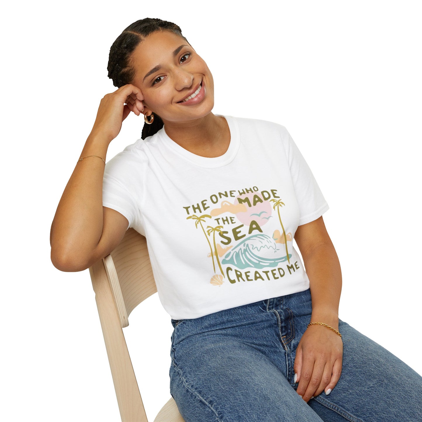 The One Who Made the Sea T-Shirt — Inspirational Beach Faith Graphic Tee