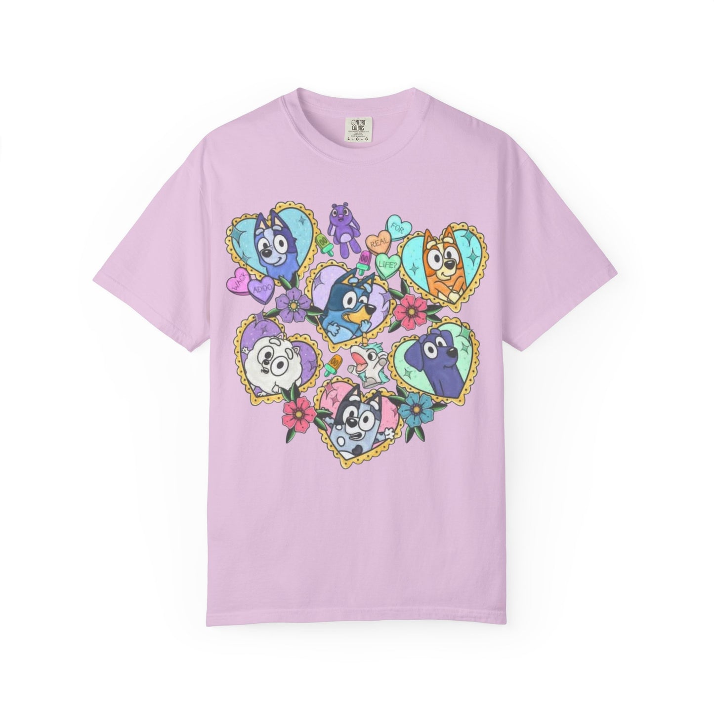 Cute Cartoon Birds Heart Collage T-Shirt | Colorful Avian Characters