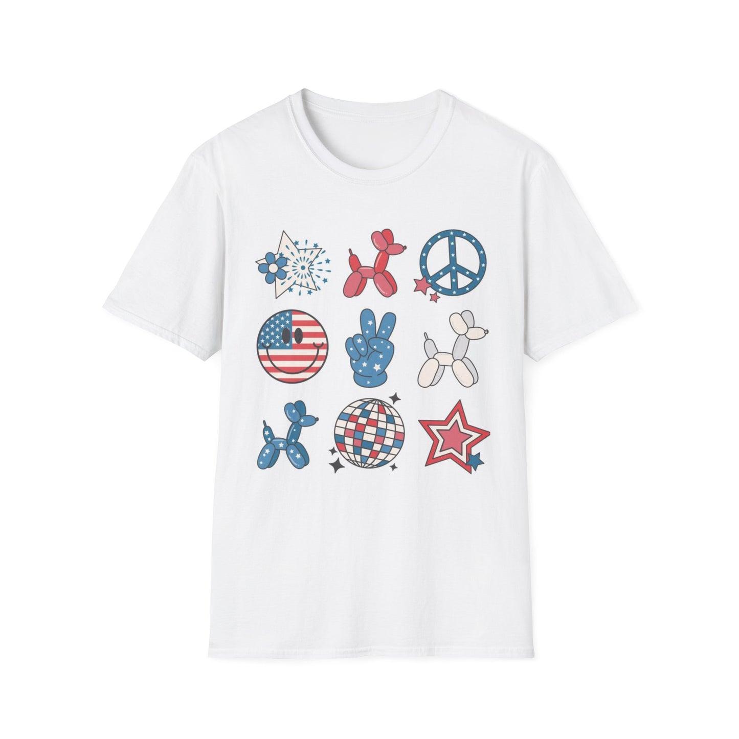Patriotic Peace & Balloon Dog Graphic T-Shirt