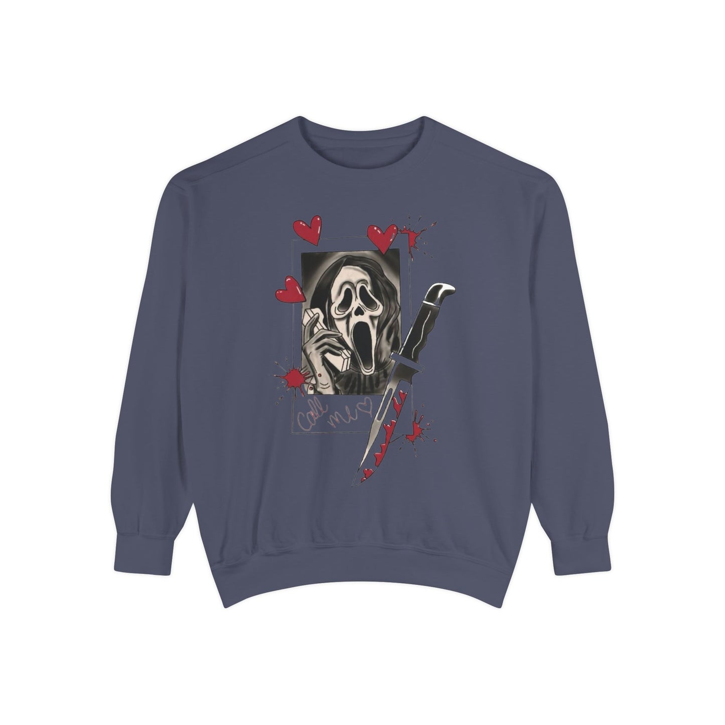 Scream Mask Knife Sweatshirt — Horror Graphic Pullover