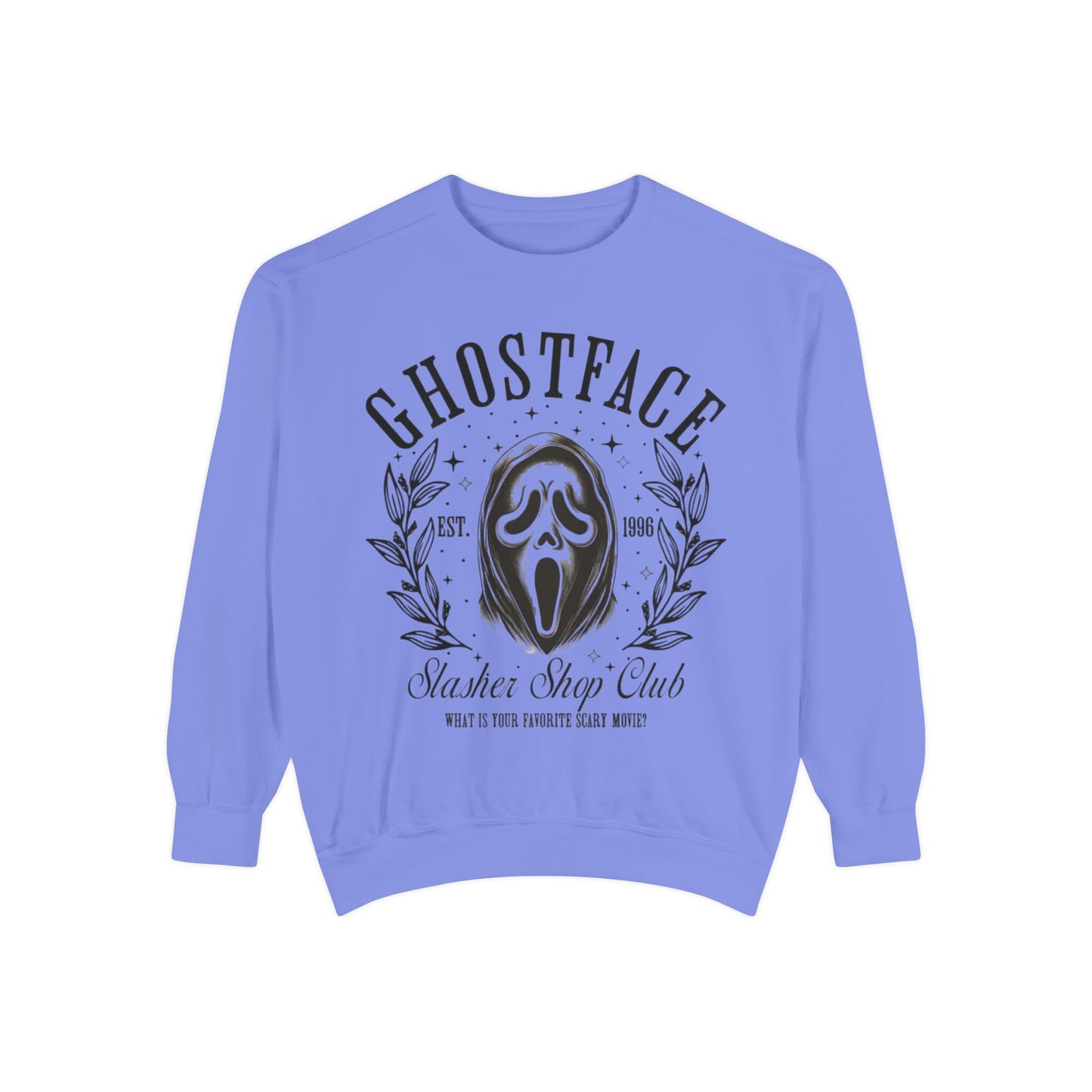 Ghostface Slasher Show Club Sweatshirt — Retro Horror Mask Crewneck