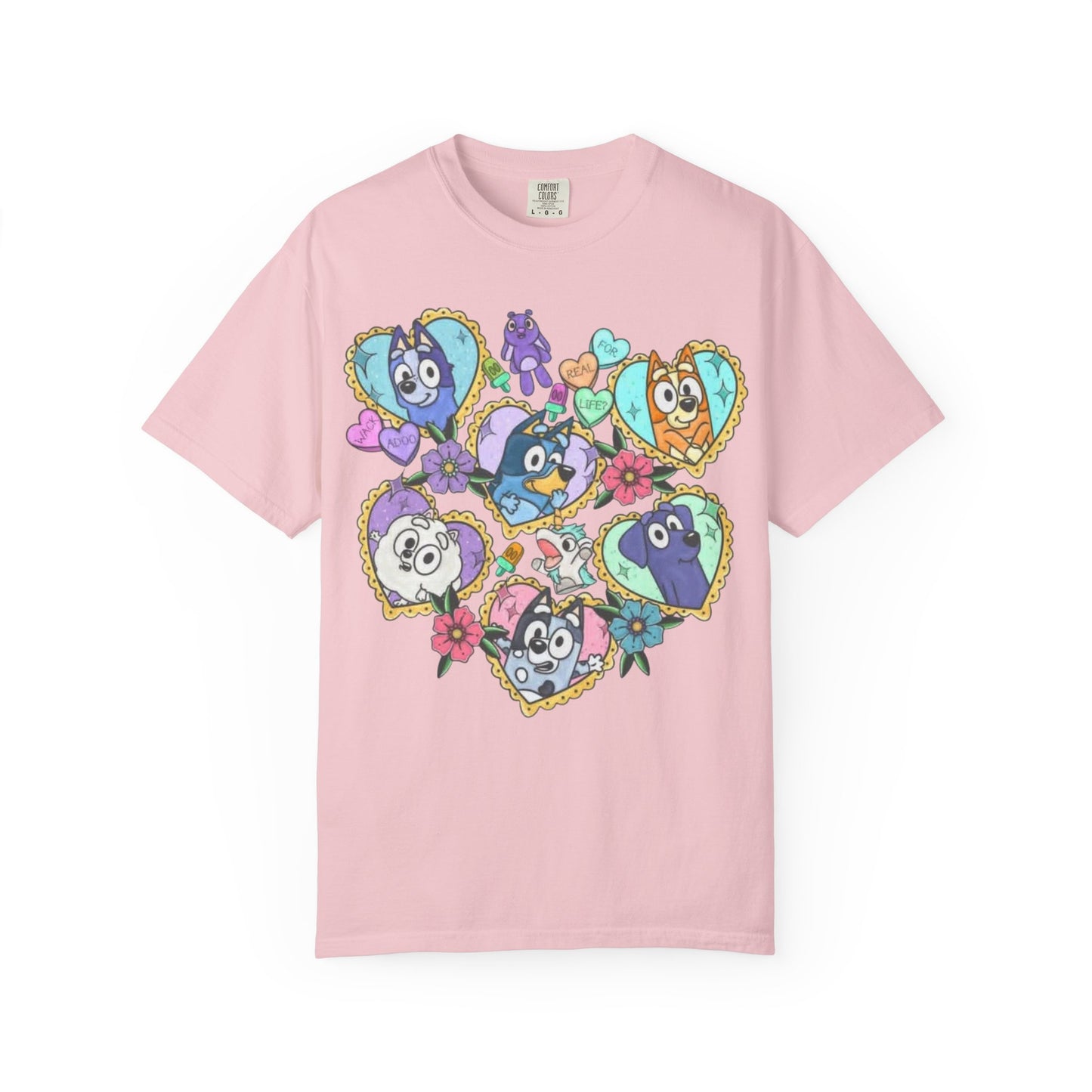 Cute Cartoon Birds Heart Collage T-Shirt | Colorful Avian Characters