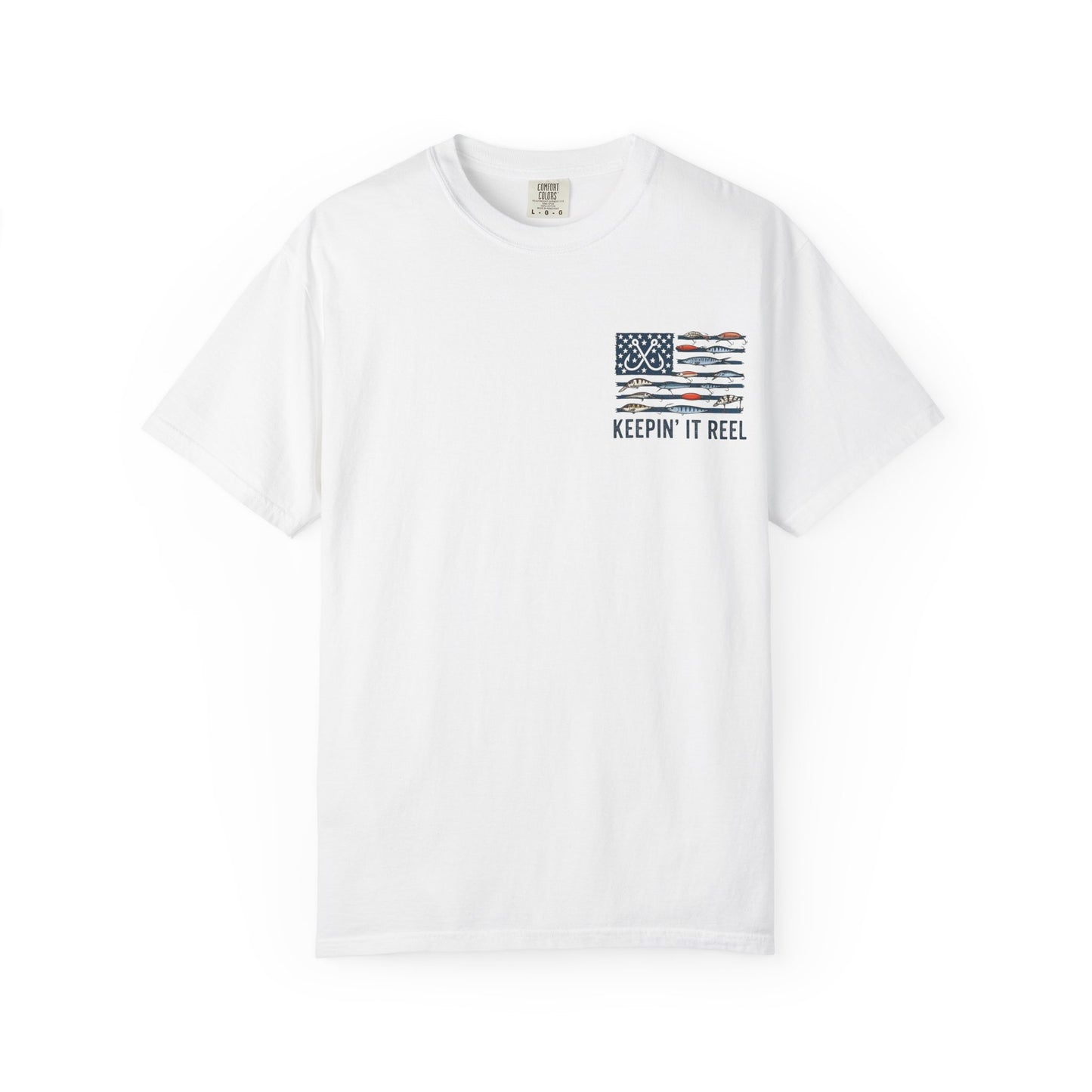 Fishing Flag T-Shirt — "Keepin' It Reel" Patriotic Angler Tee
