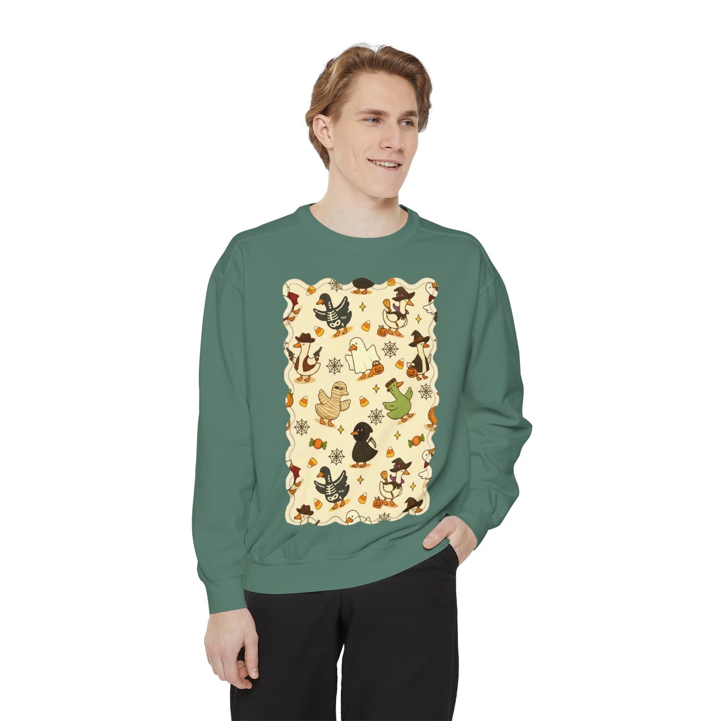 Autumn Witch Cat Pattern Sweatshirt