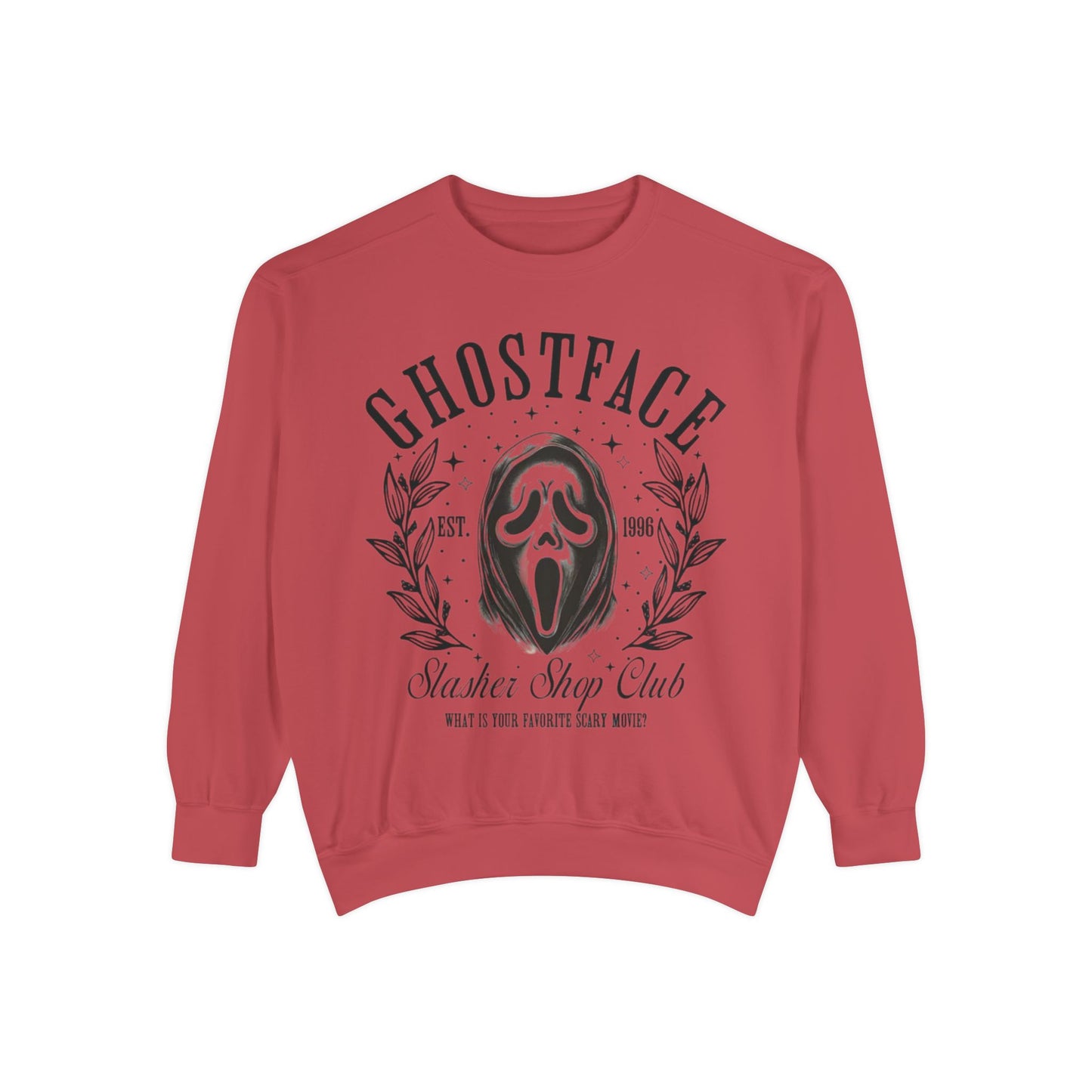 Ghostface Slasher Show Club Sweatshirt — Retro Horror Mask Crewneck