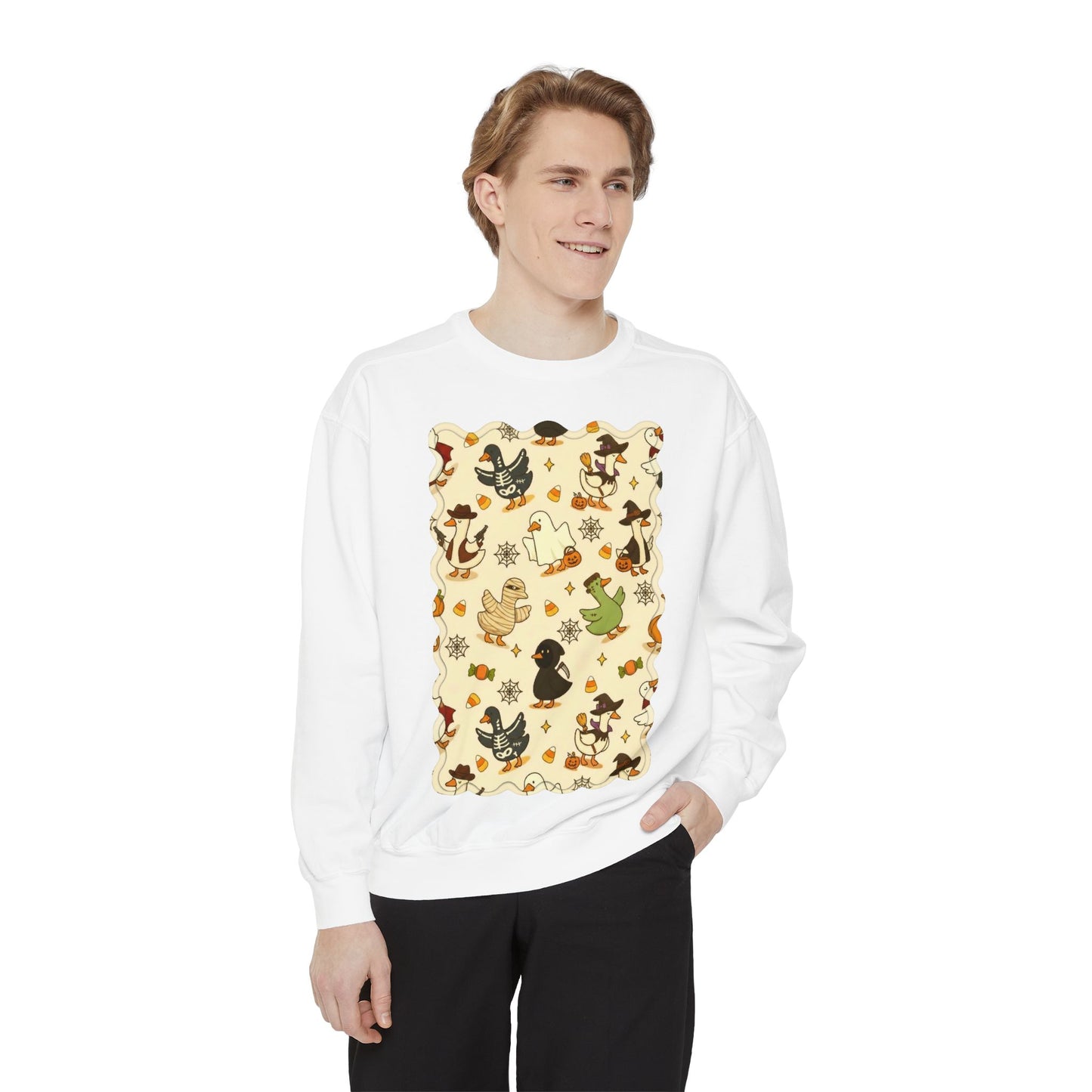 Autumn Witch Cat Pattern Sweatshirt