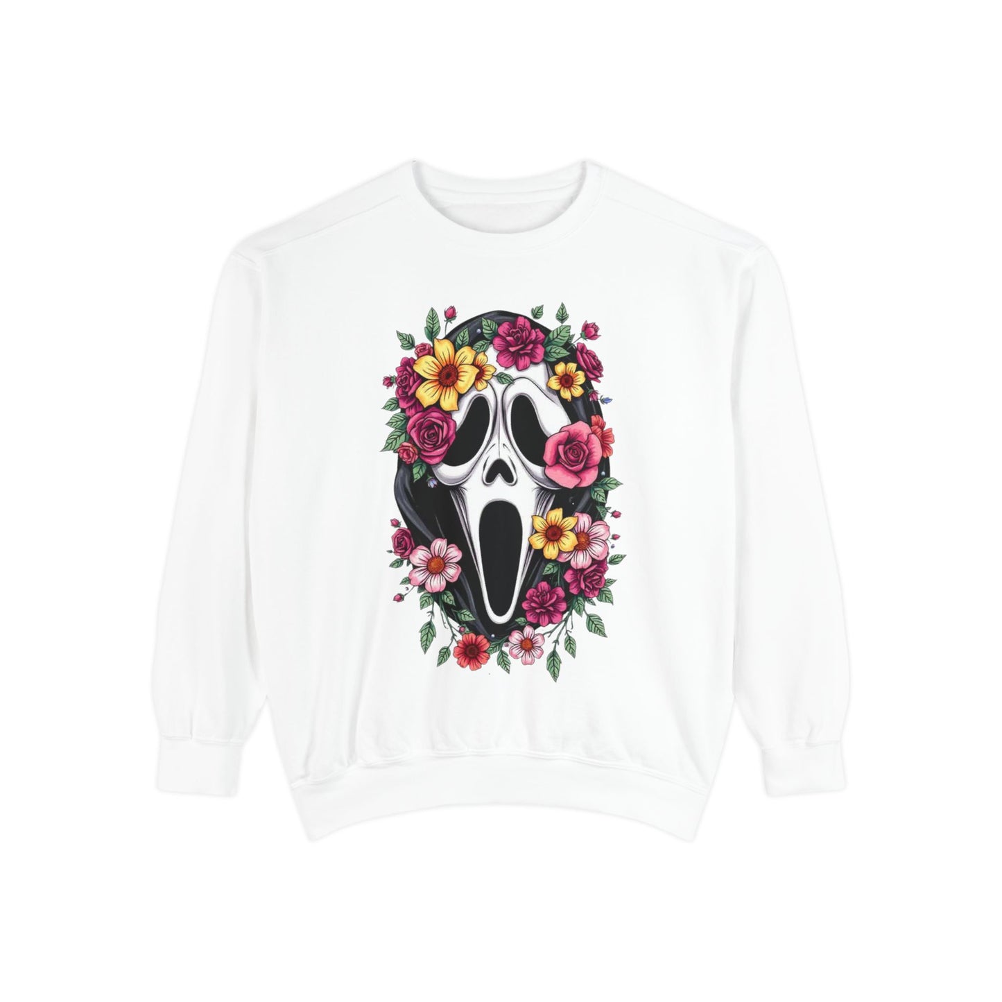 Floral Scream Sweatshirt — Floral Ghost Face Crewneck