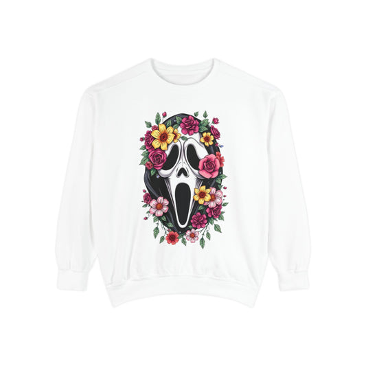 Floral Scream Sweatshirt — Floral Ghost Face Crewneck