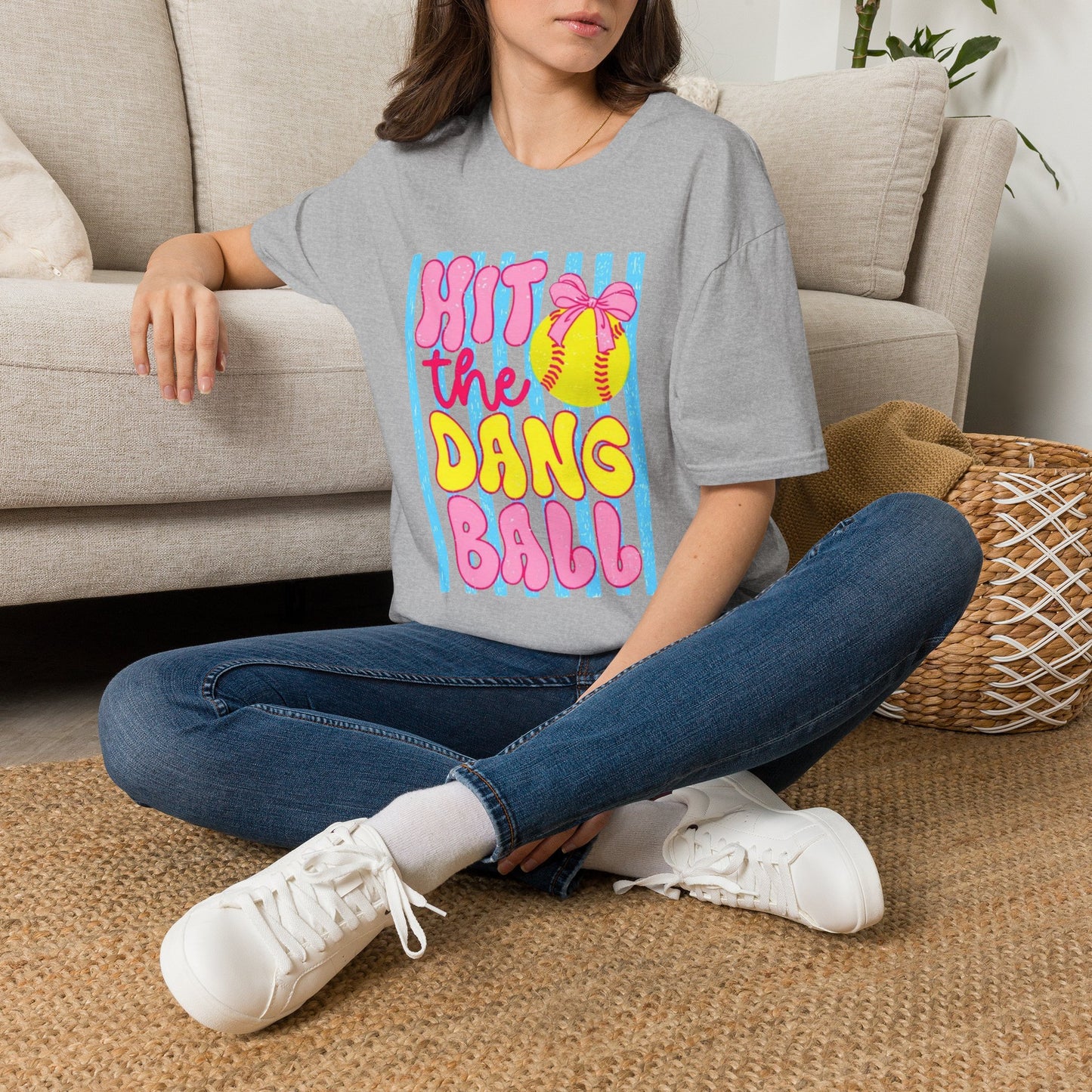 T-Shirt — "Hit the Dang Ball" Cute Softball Tee