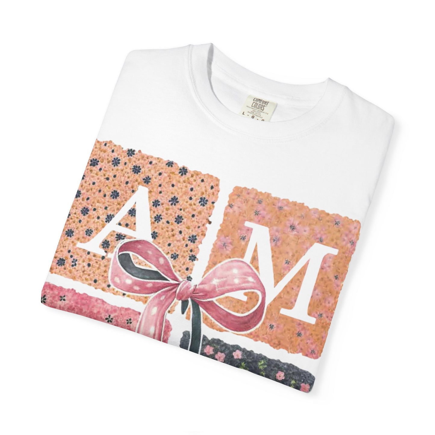 Amen Floral Bow T-Shirt — Decorative Letter Graphic Tee
