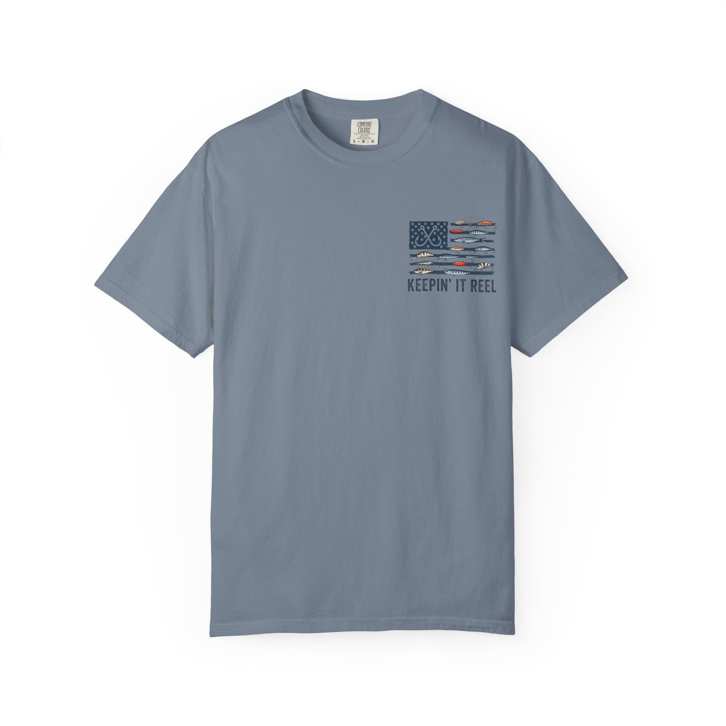Fishing Flag T-Shirt — "Keepin' It Reel" Patriotic Angler Tee