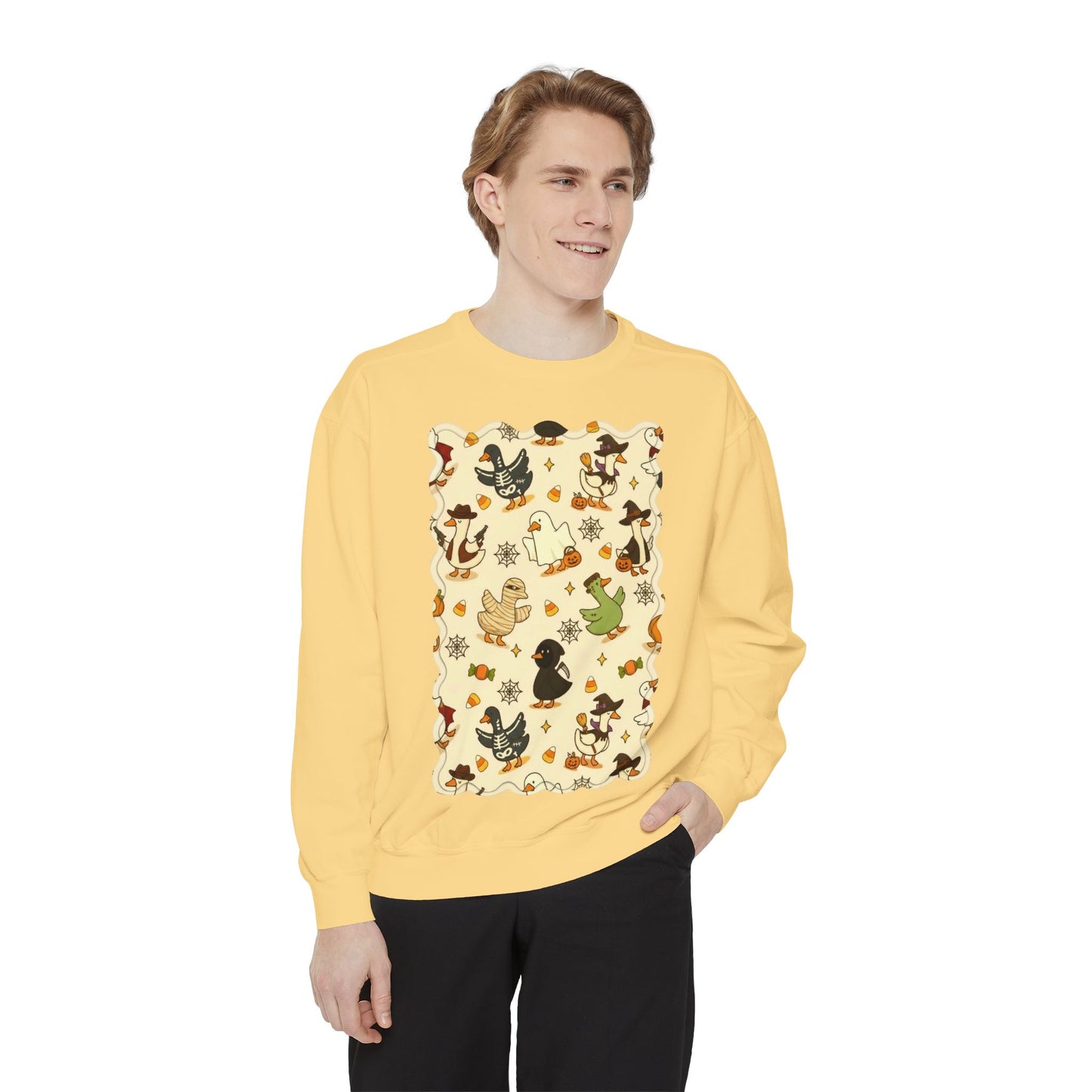 Autumn Witch Cat Pattern Sweatshirt