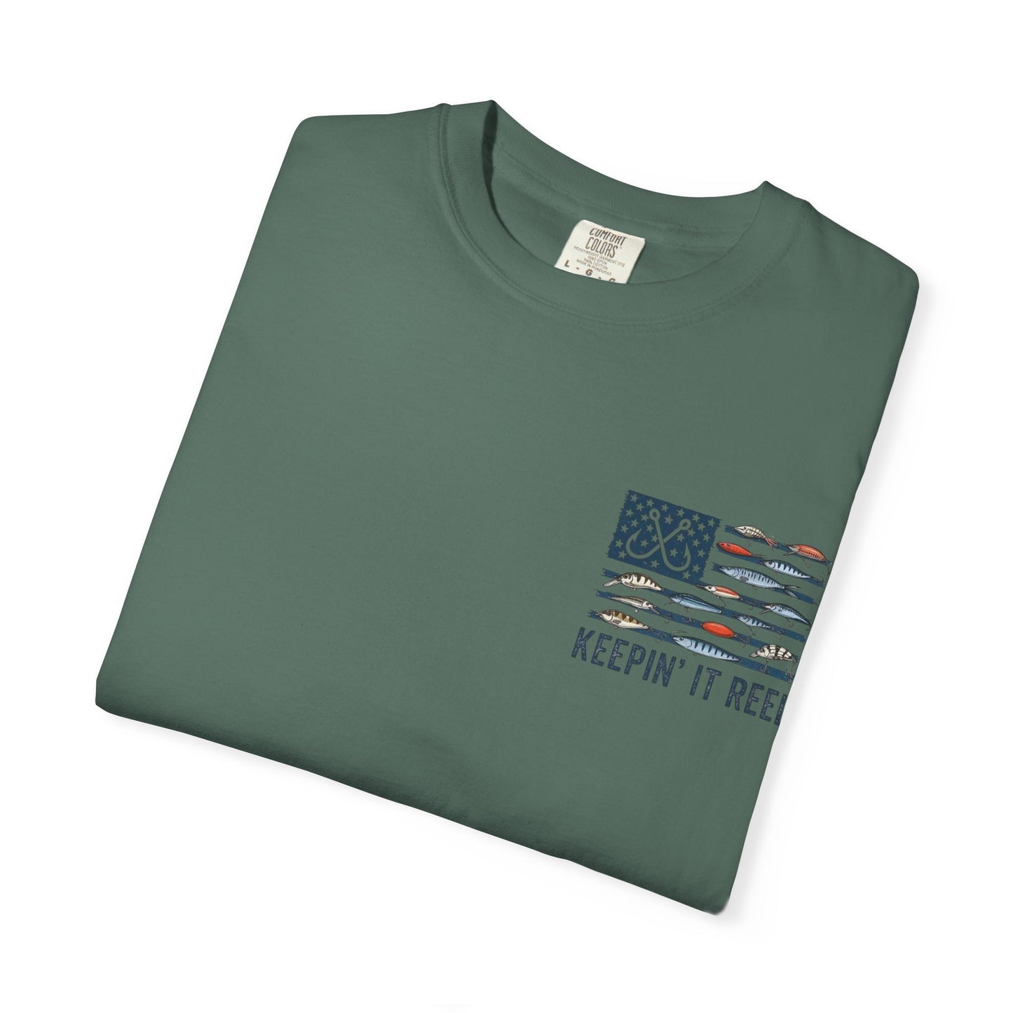 Fishing Flag T-Shirt — "Keepin' It Reel" Patriotic Angler Tee