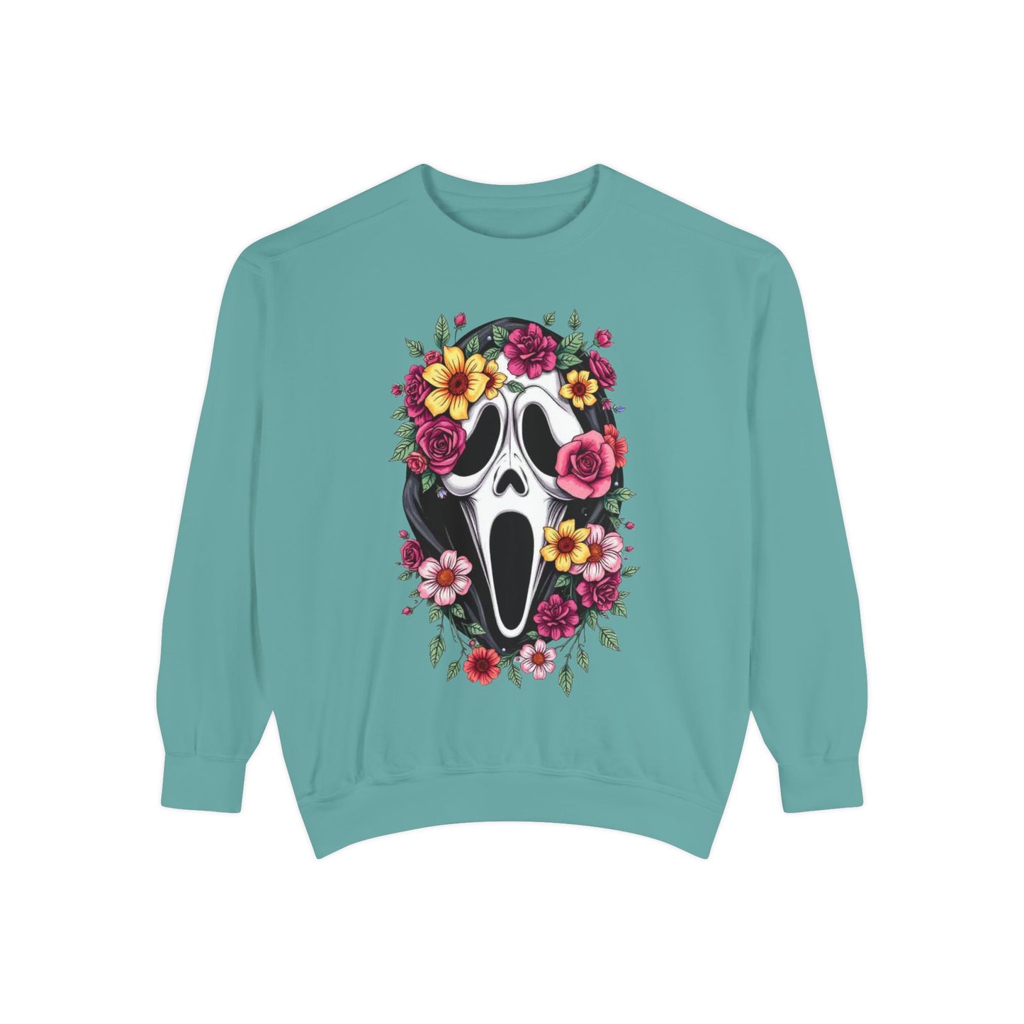 Floral Scream Sweatshirt — Floral Ghost Face Crewneck
