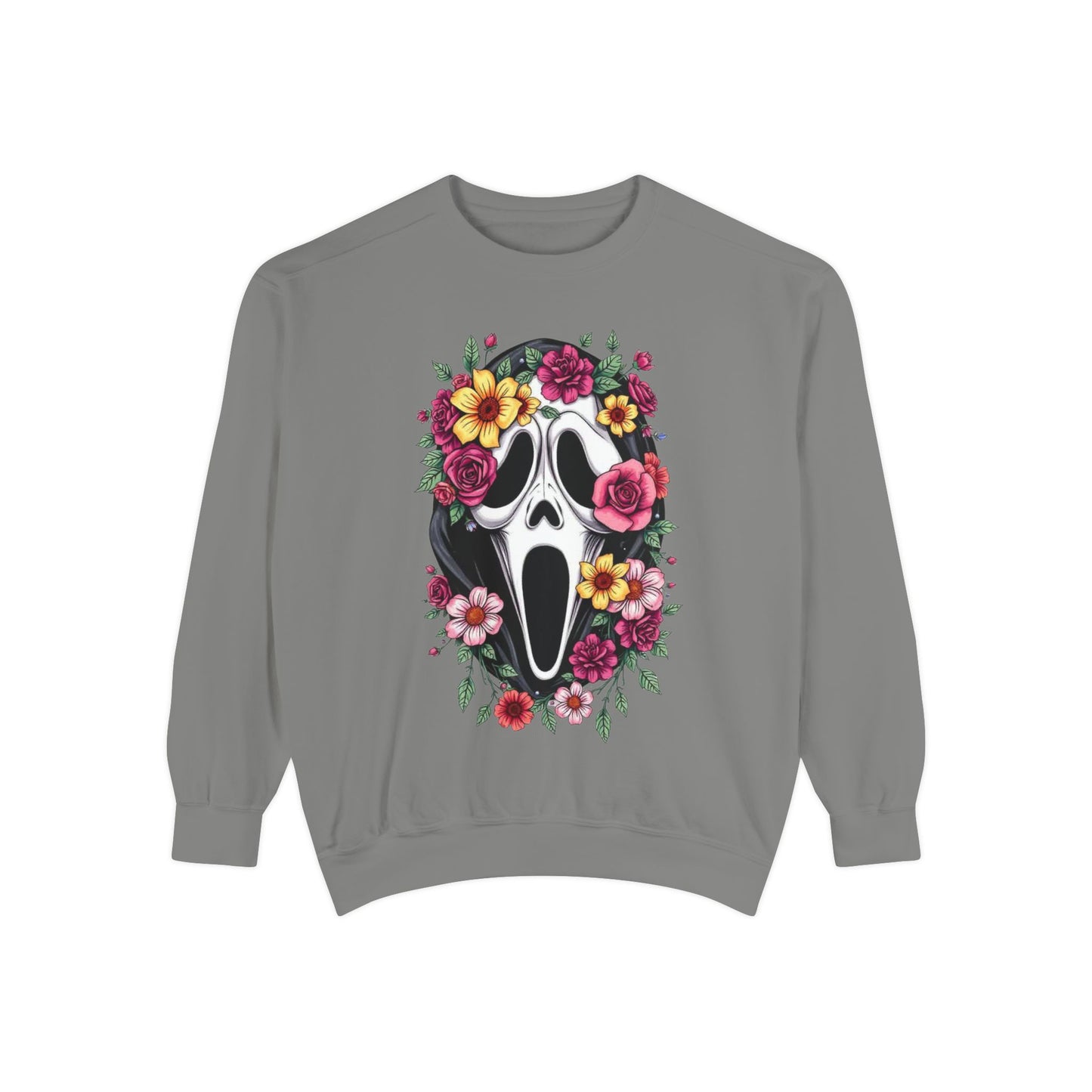 Floral Scream Sweatshirt — Floral Ghost Face Crewneck