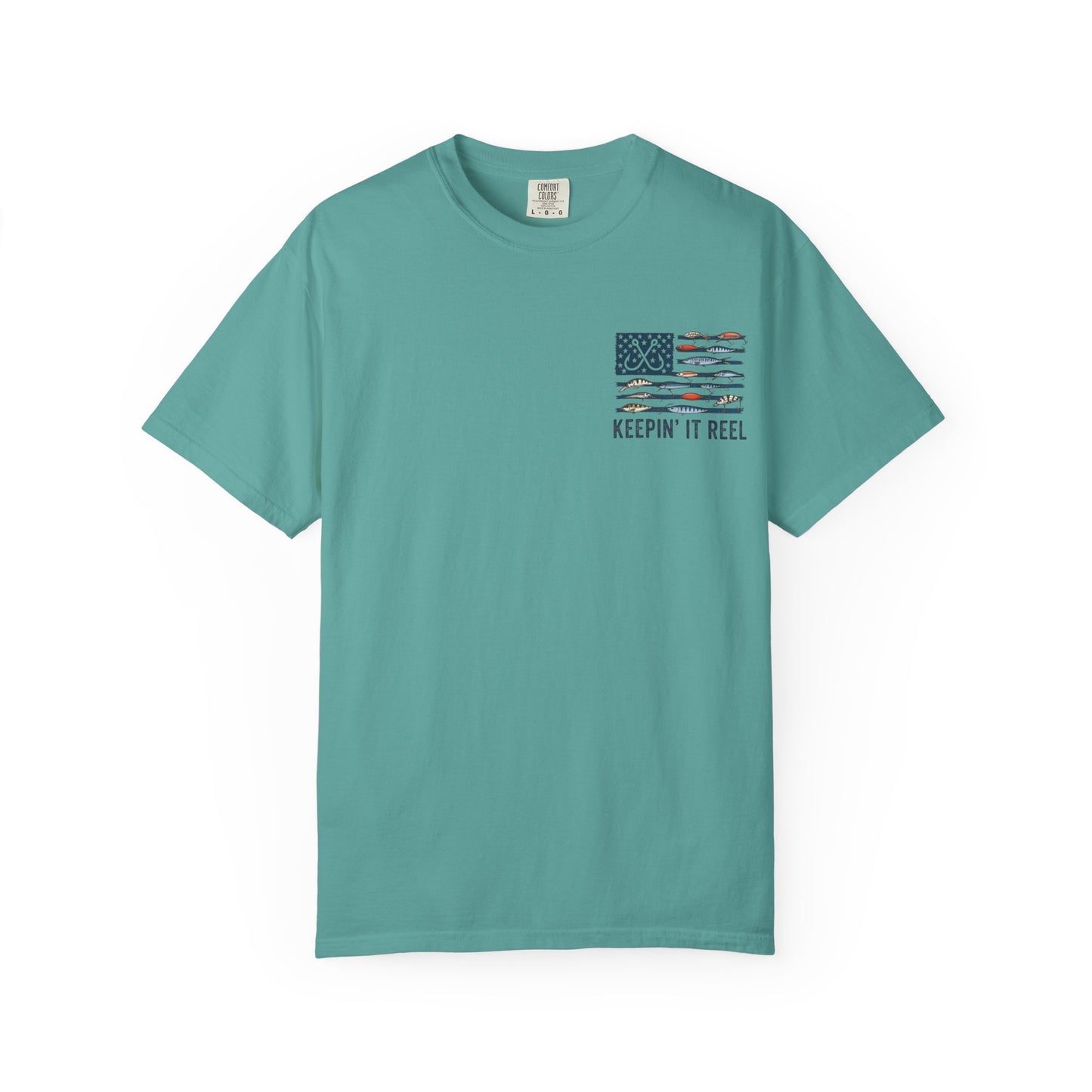 Fishing Flag T-Shirt — "Keepin' It Reel" Patriotic Angler Tee