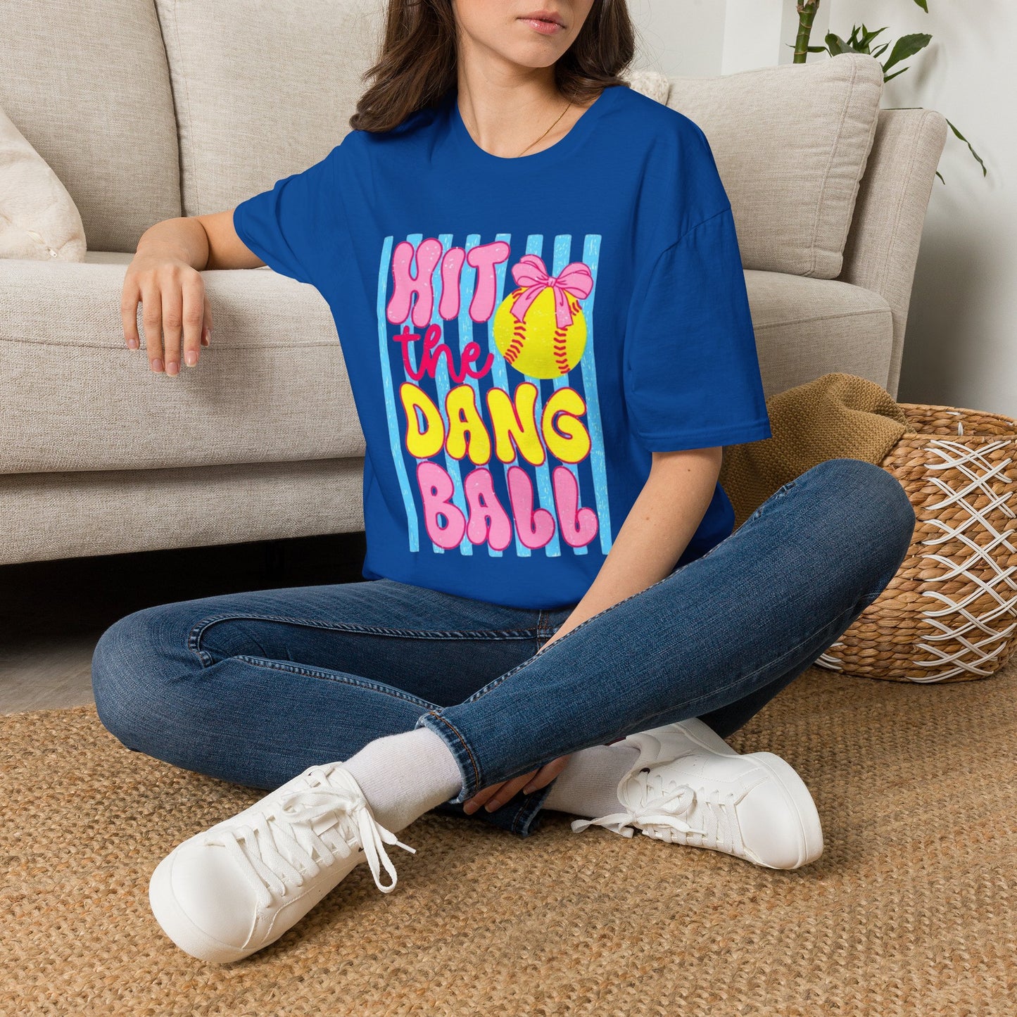 T-Shirt — "Hit the Dang Ball" Cute Softball Tee
